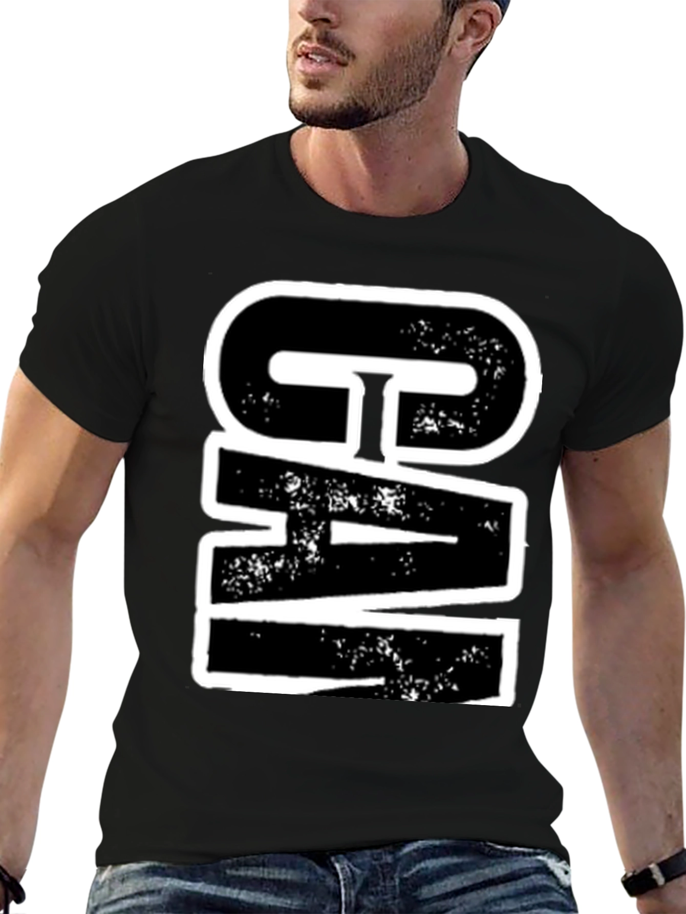 Bold Graphic Tee - CIA Print - Black Cotton