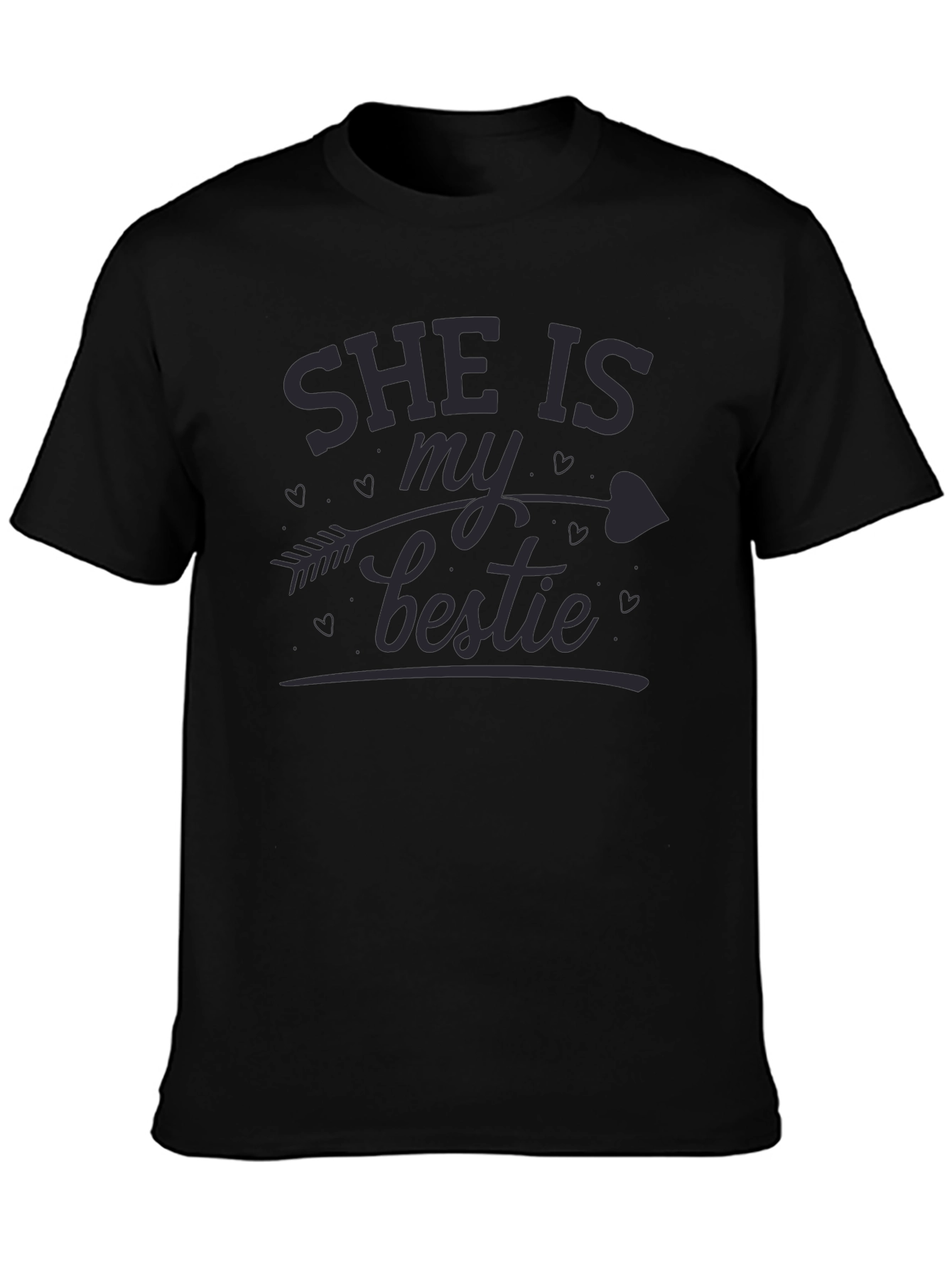 She is My Bestie Black Graphic Tee