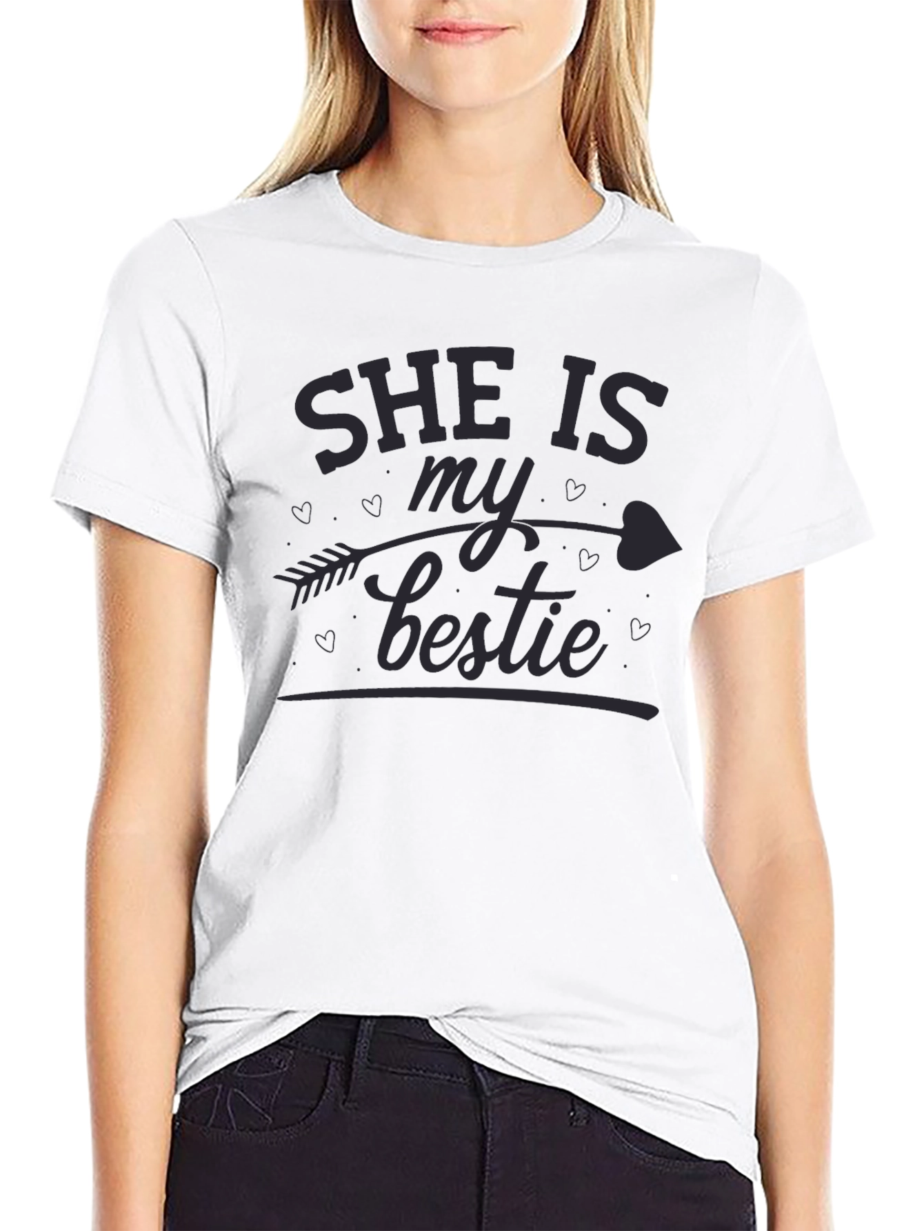 She is My Bestie Black Graphic Tee