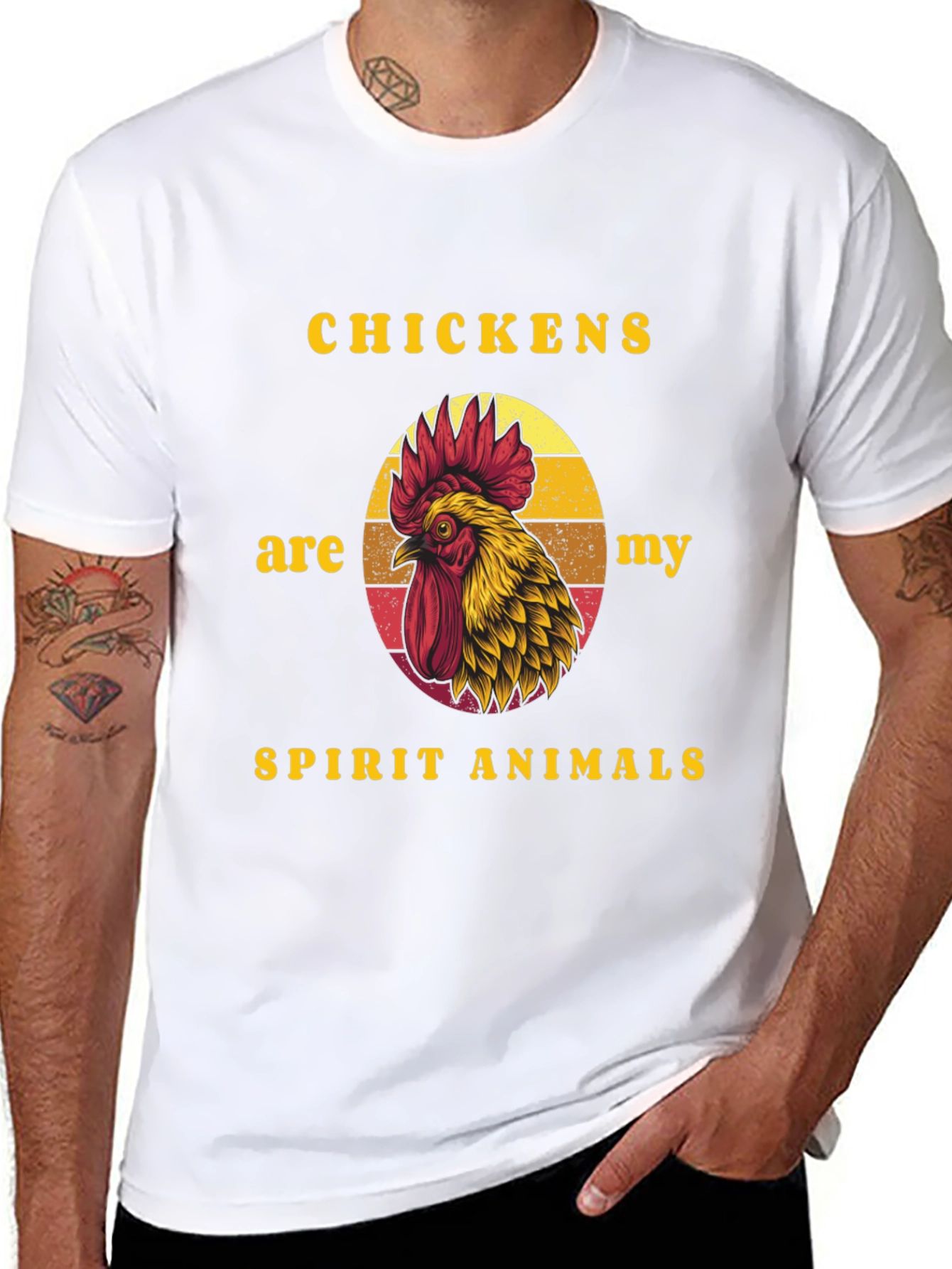 Chicken Spirit Animal Graphic Tee - Black