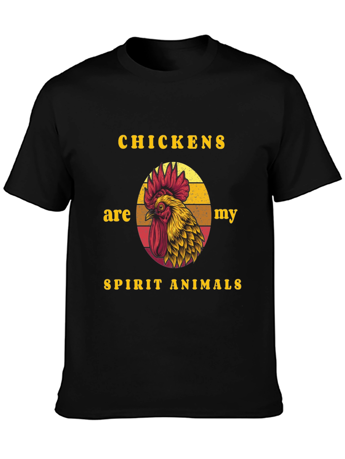 Chicken Spirit Animal Graphic Tee - Black