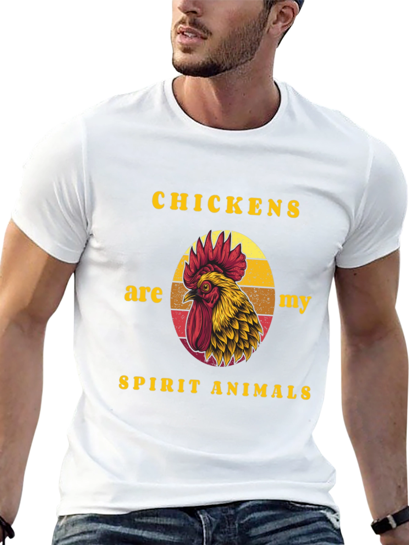 Chicken Spirit Animal Graphic Tee - Black