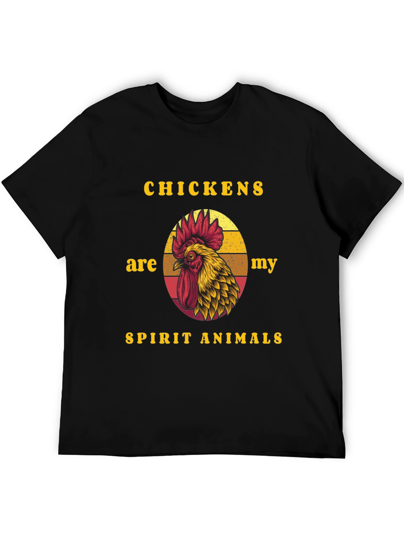 Chicken Spirit Animal Graphic Tee - Black