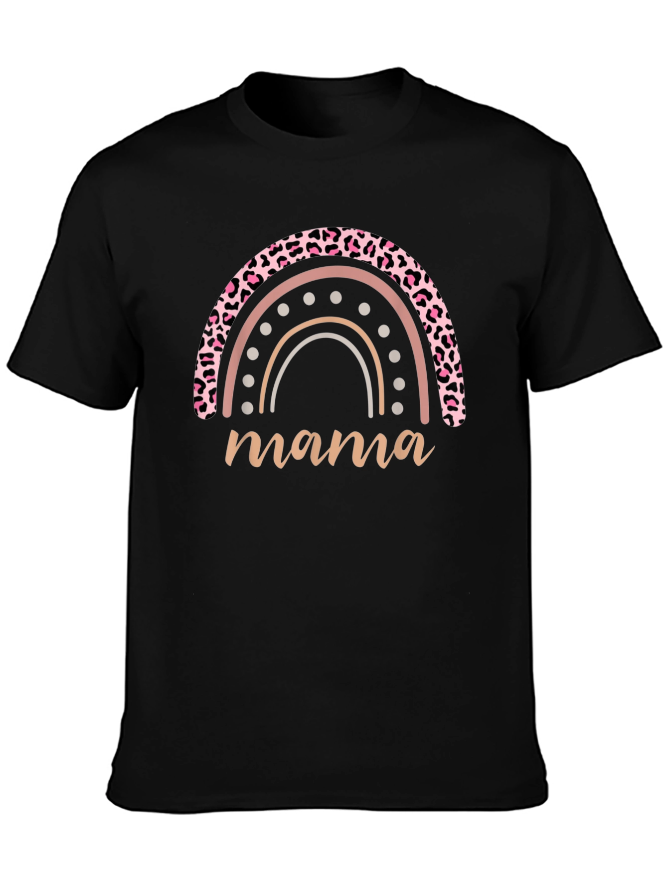 Mama Rainbow Leopard Print T-Shirt
