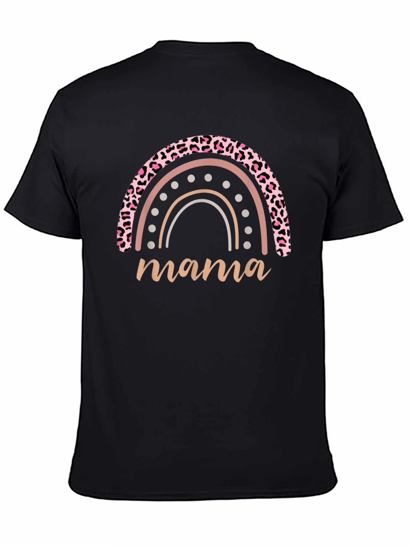 Mama Rainbow Leopard Print T-Shirt