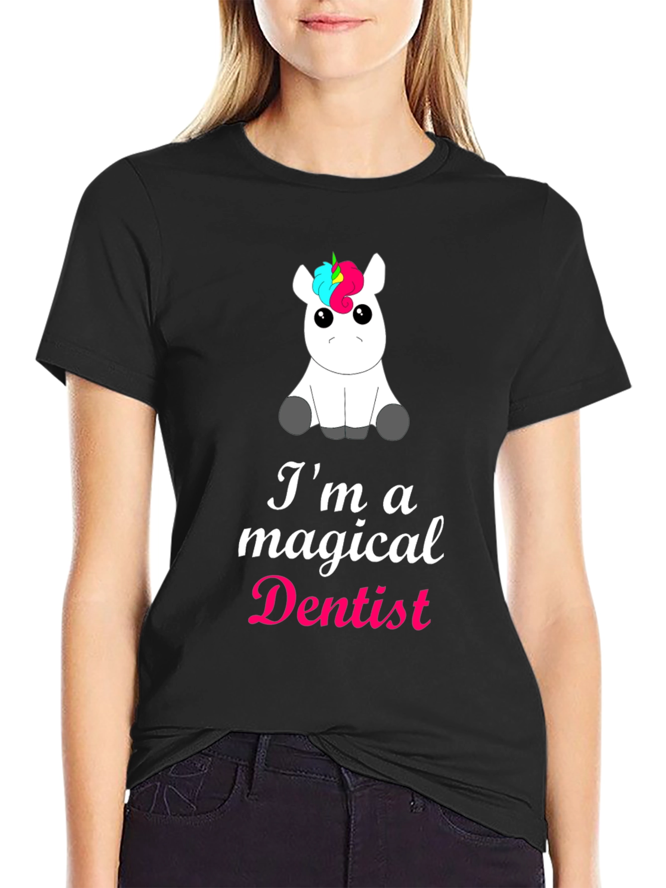 Magical Dentist Unicorn T-Shirt - Black
