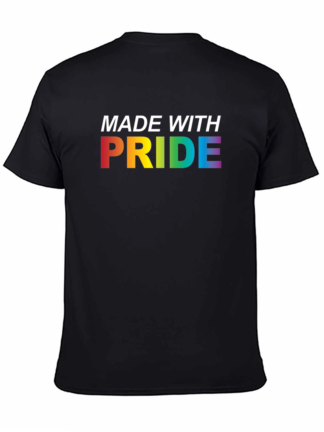 Made With Pride Rainbow Graphic Tee - Black