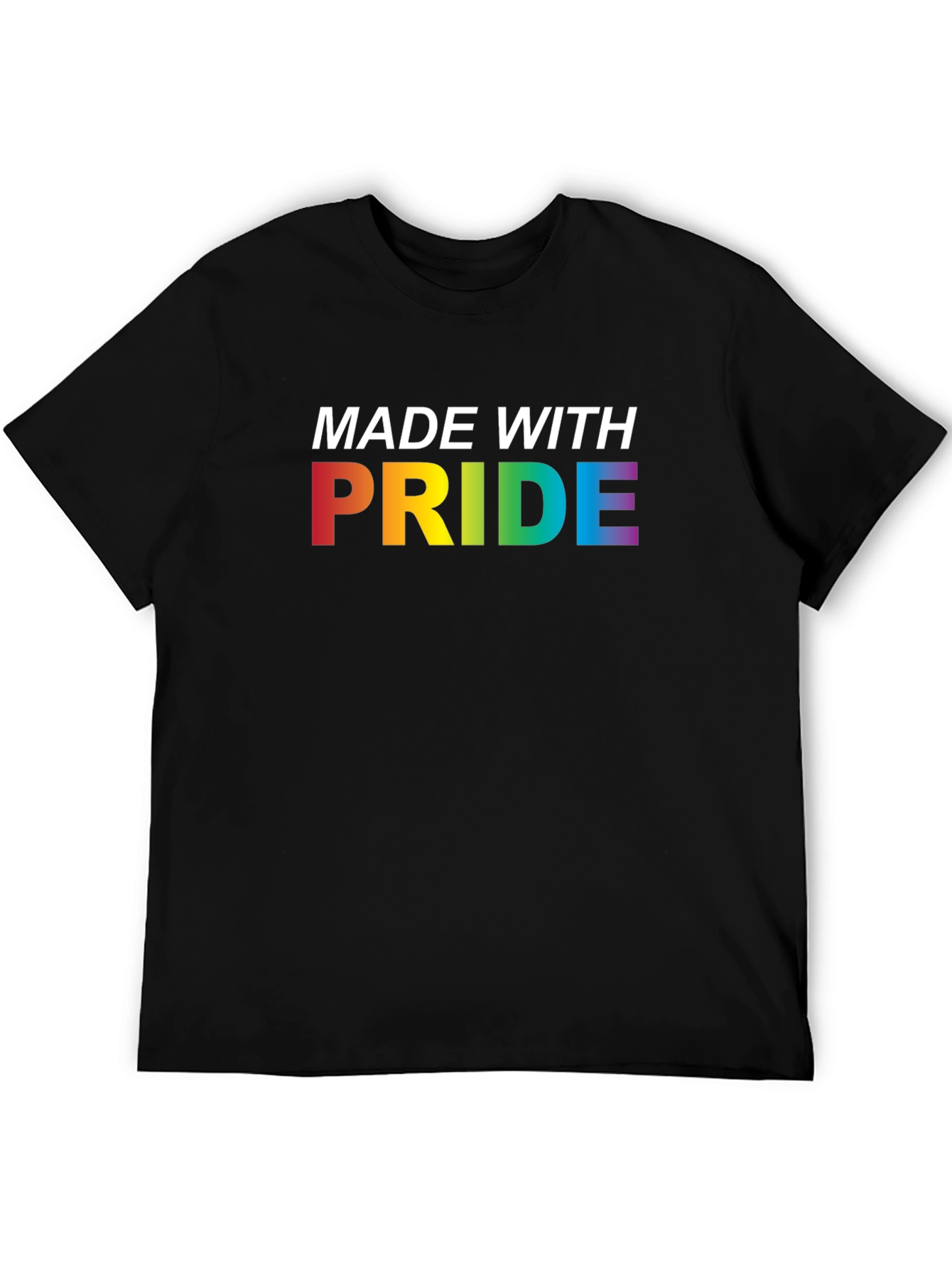 Made With Pride Rainbow Graphic Tee - Black