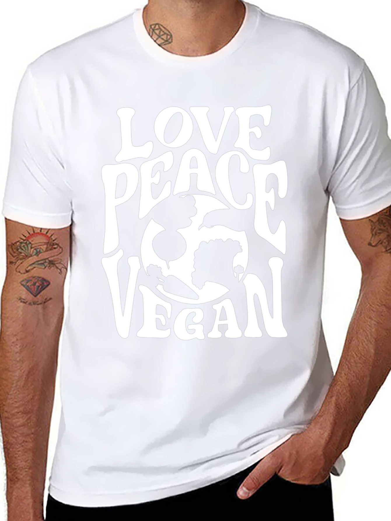 Love Peace Vegan T-Shirt - Unisex Graphic Tee