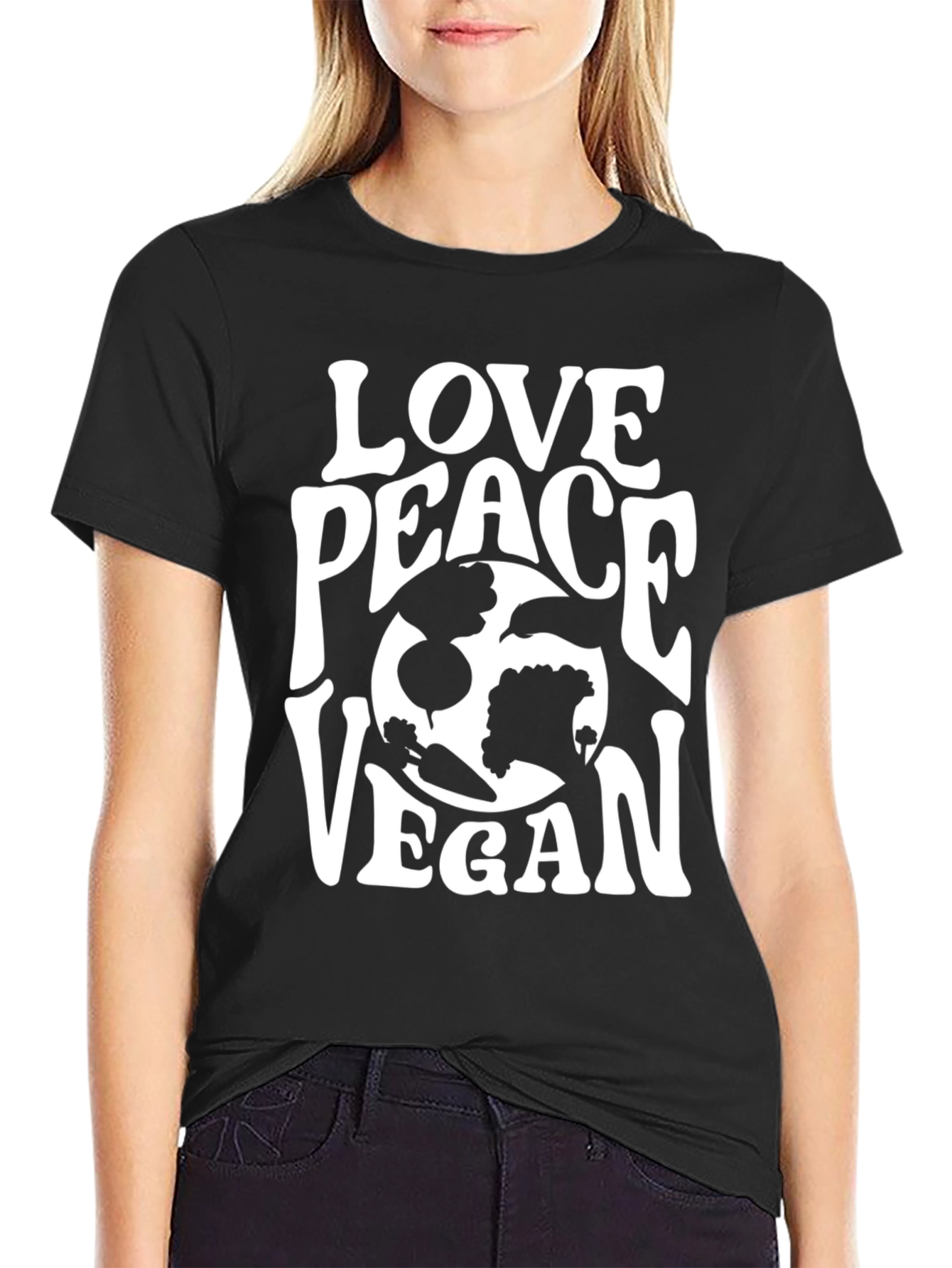 Love Peace Vegan T-Shirt - Unisex Graphic Tee