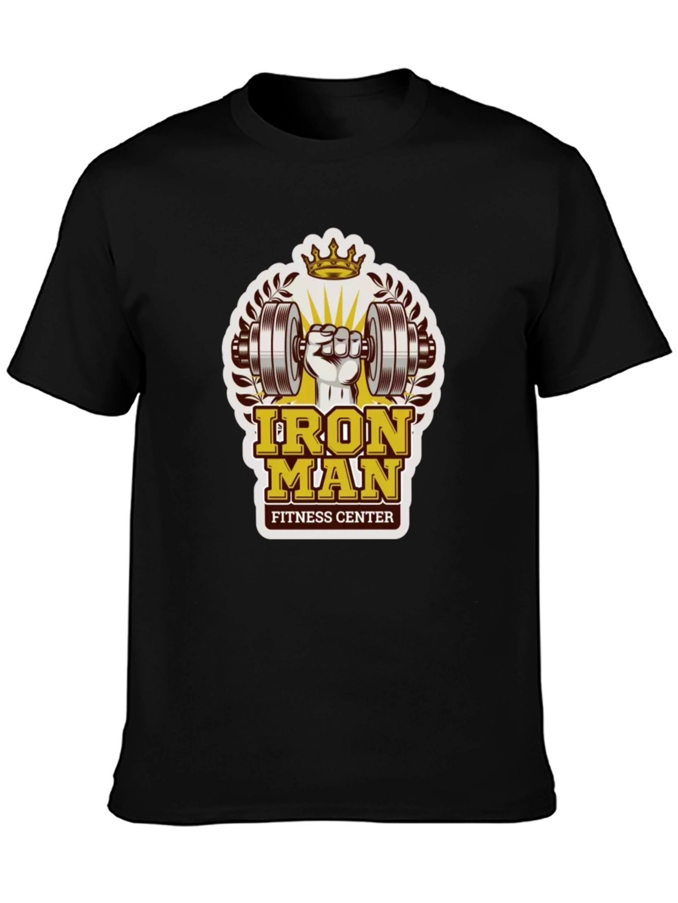 Iron Man Fitness Center Black T-Shirt