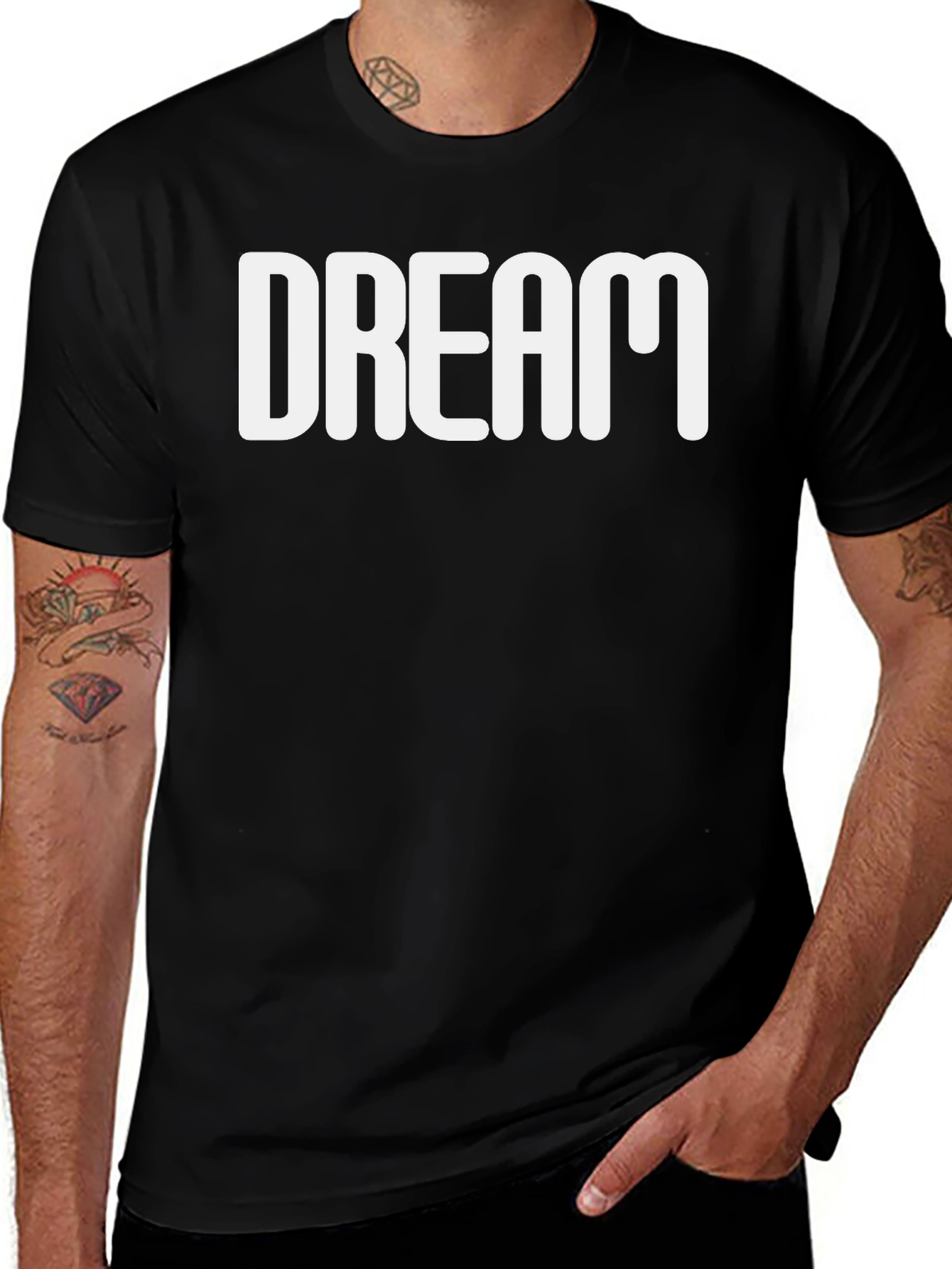 Dream Graphic Tee - Black Cotton T-Shirt