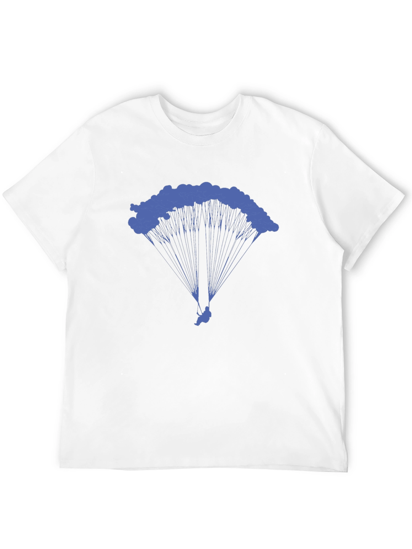 Skydiving Parachute Graphic Tee - Black Cotton T-Shirt