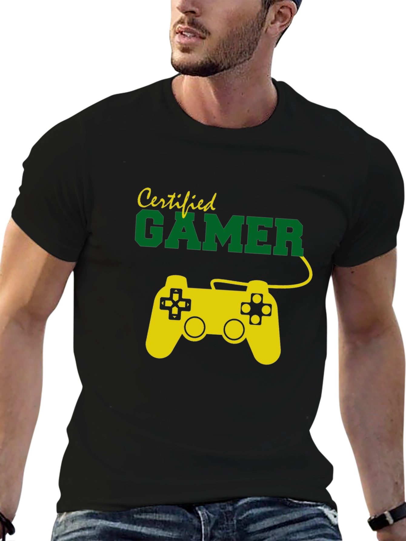 Certified Gamer T-Shirt - Black Crew Neck Tee