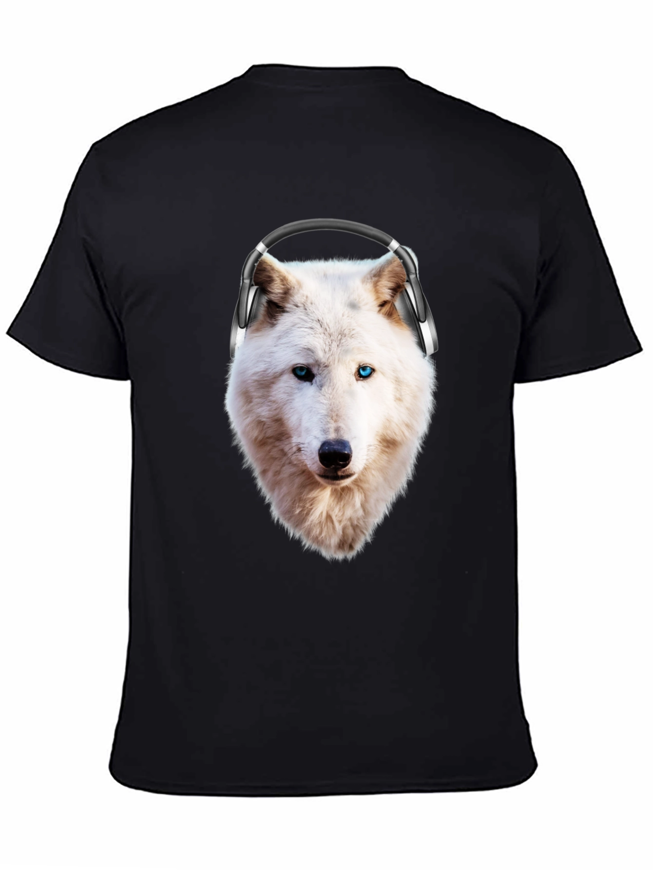 Wolf with Headphones Graphic T-Shirt