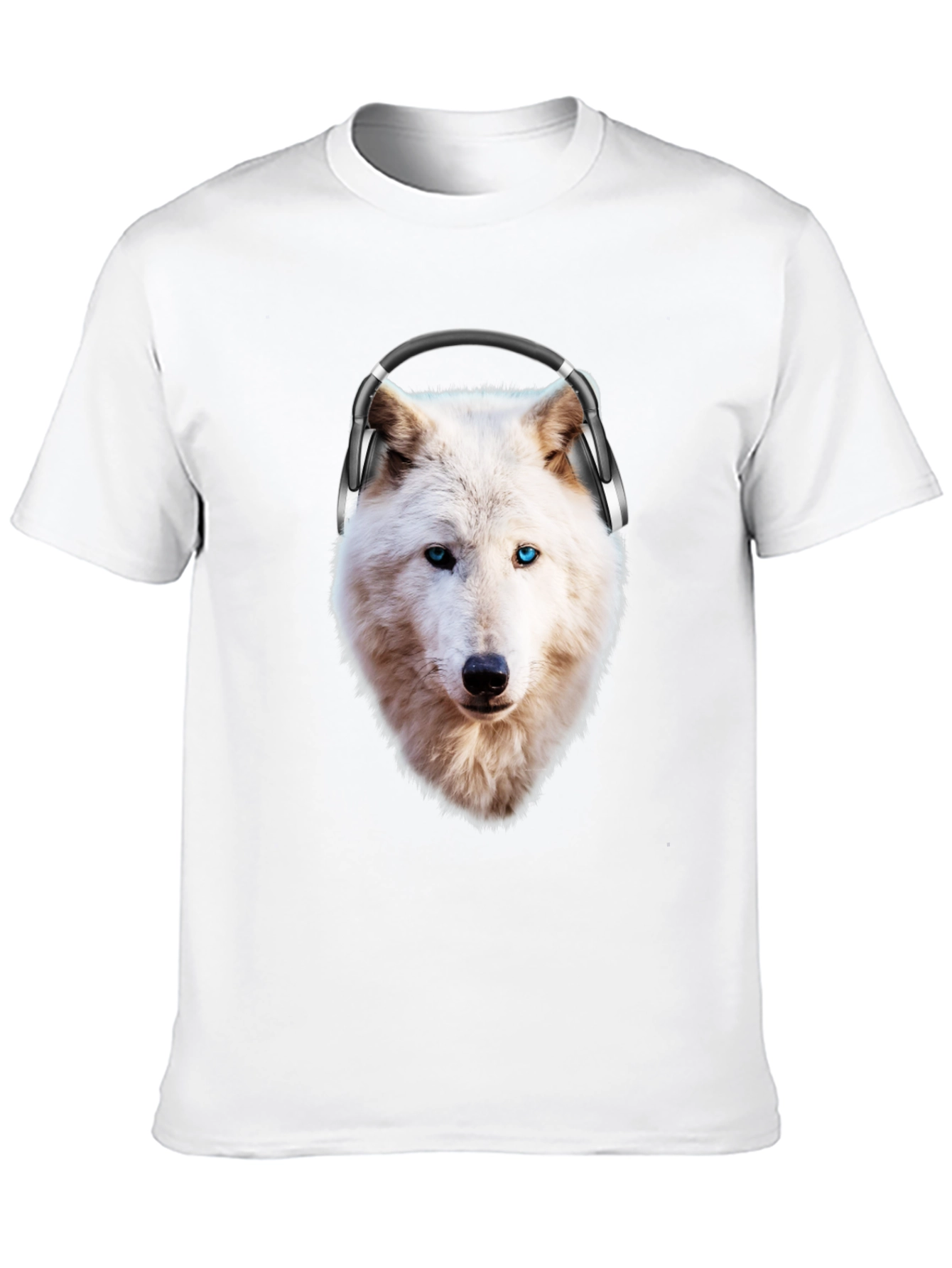 Wolf with Headphones Graphic T-Shirt