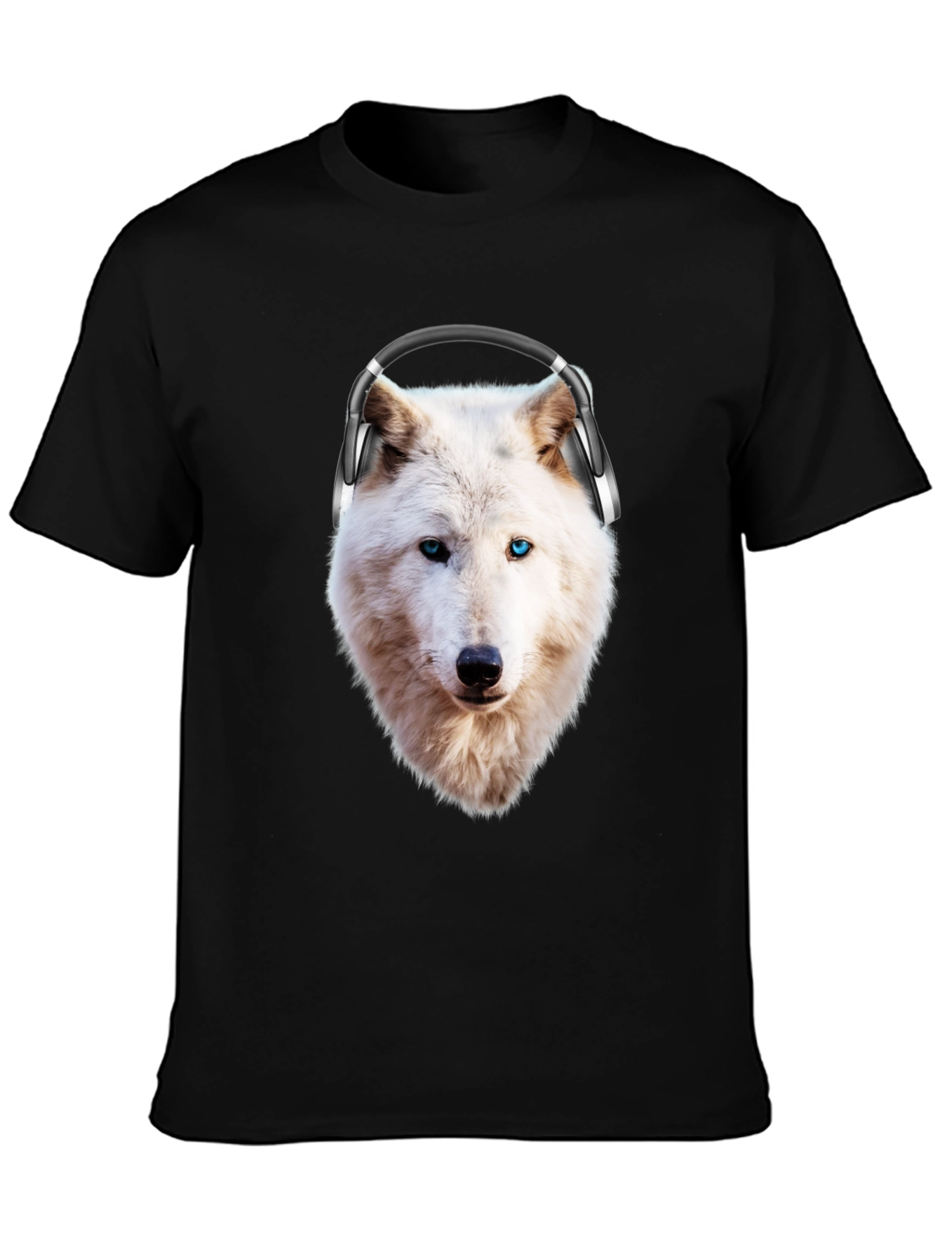 Wolf with Headphones Graphic T-Shirt