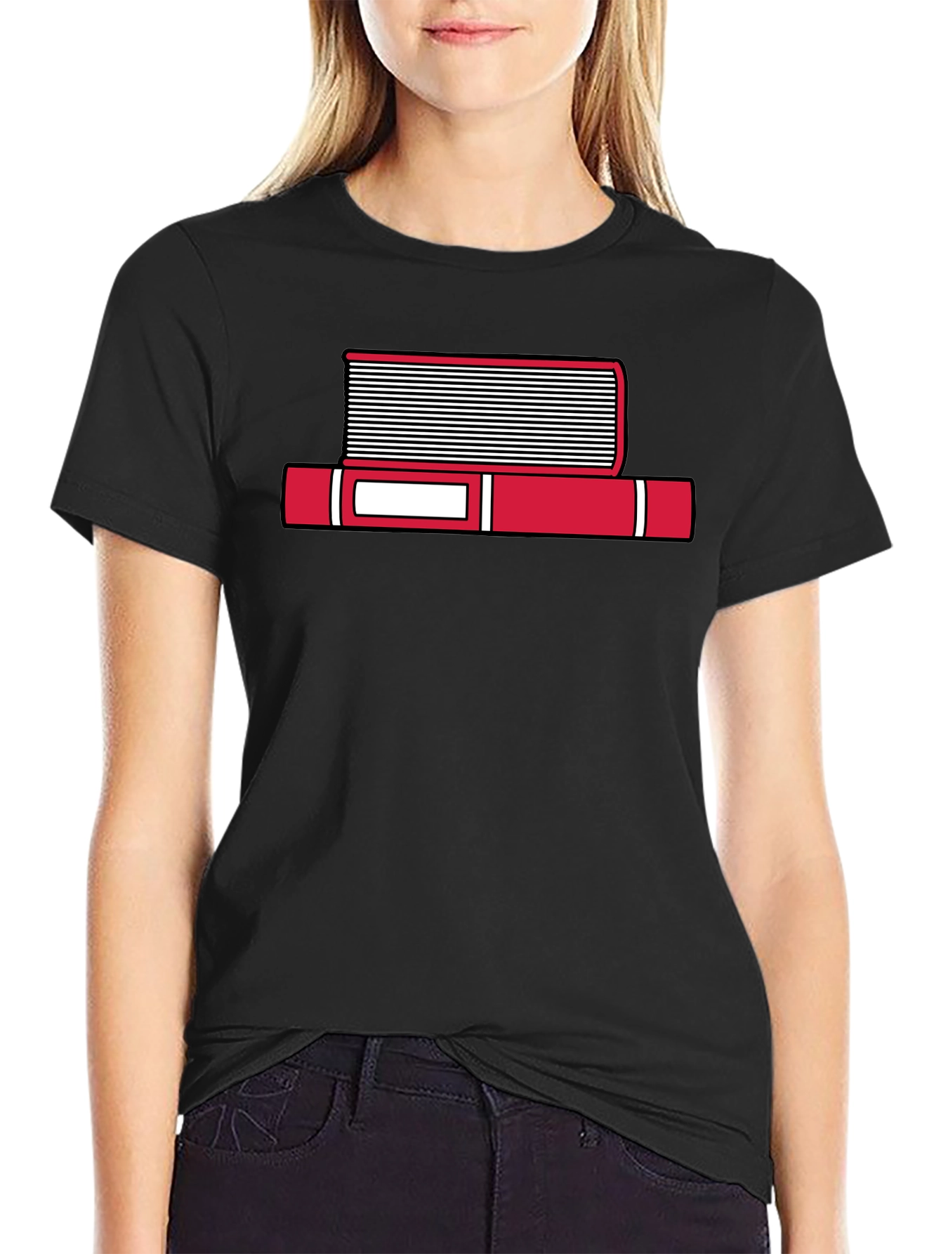Book Stack Graphic T-Shirt