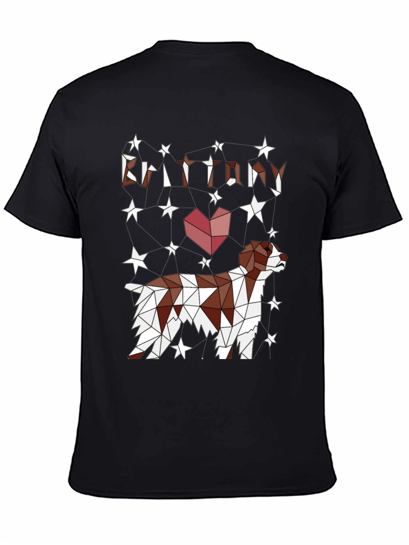Brittany Dog Lover T-Shirt - Geometric Star Design