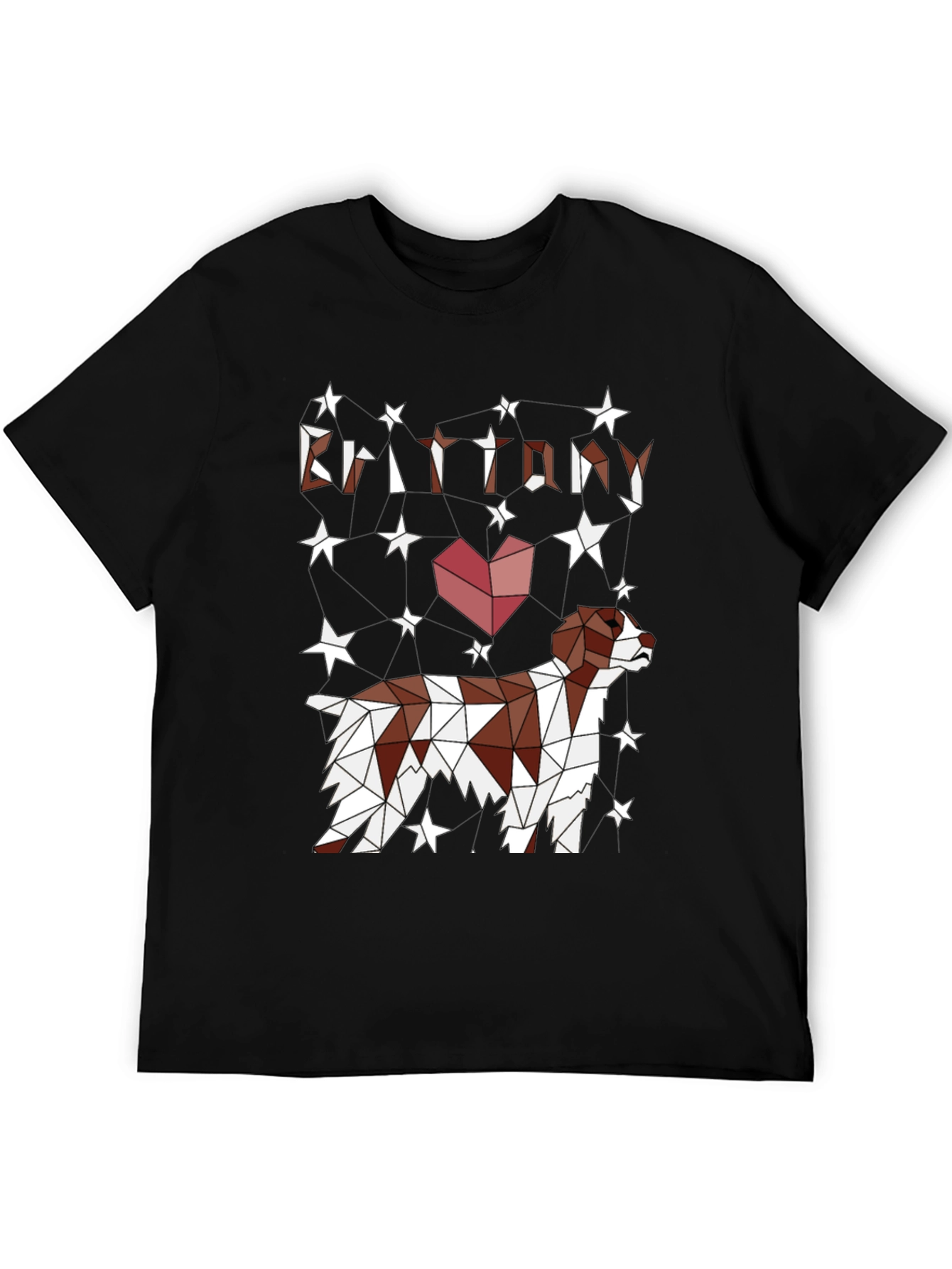 Brittany Dog Lover T-Shirt - Geometric Star Design