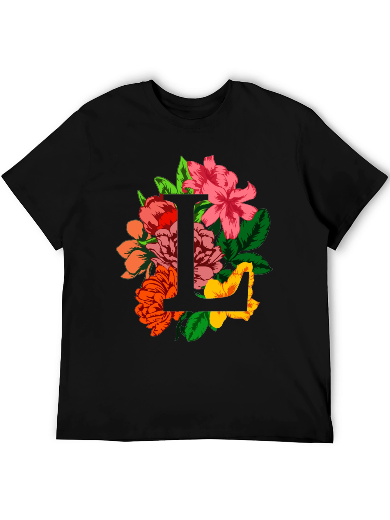 Floral Letter L Graphic T-Shirt
