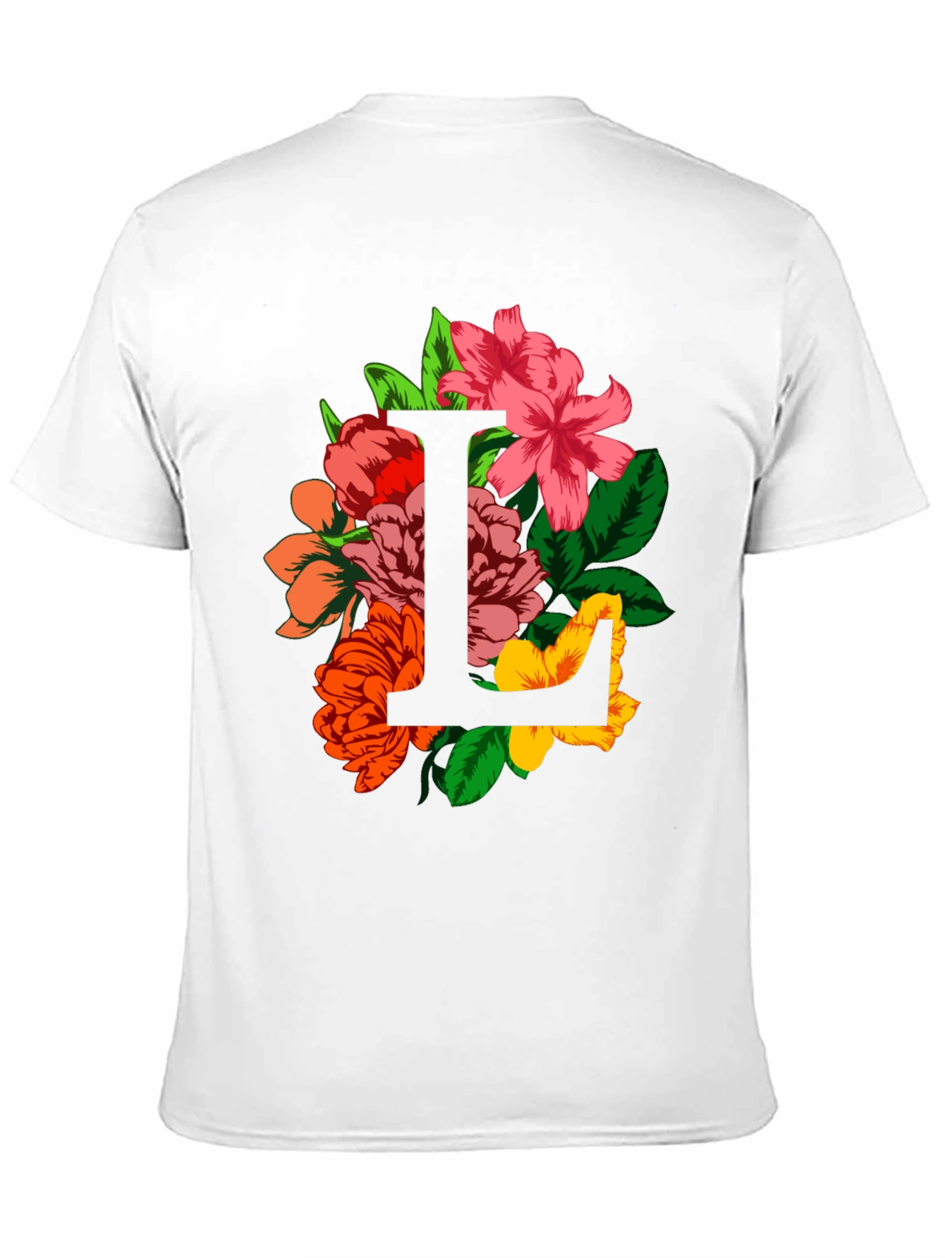 Floral Letter L Graphic T-Shirt