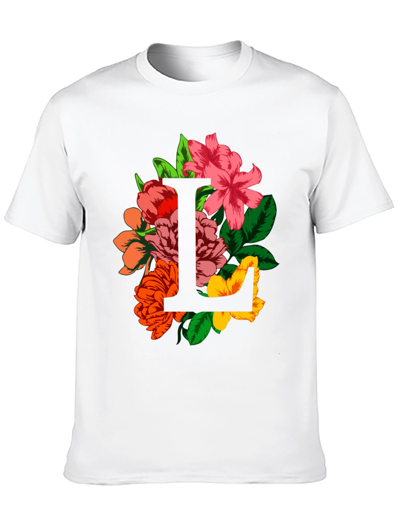 Floral Letter L Graphic T-Shirt
