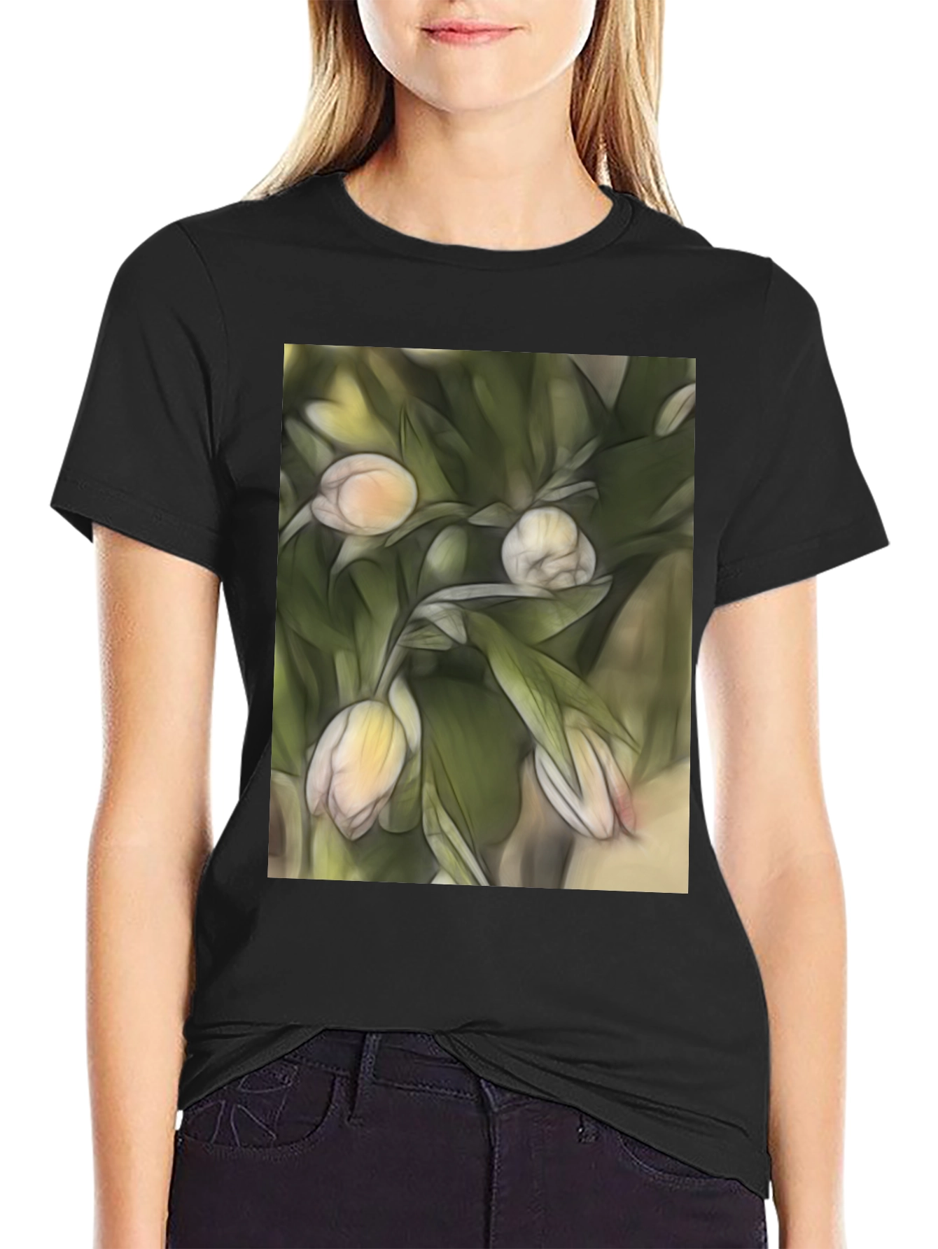 Floral Sketch T-Shirt: Artistic Casual Wear