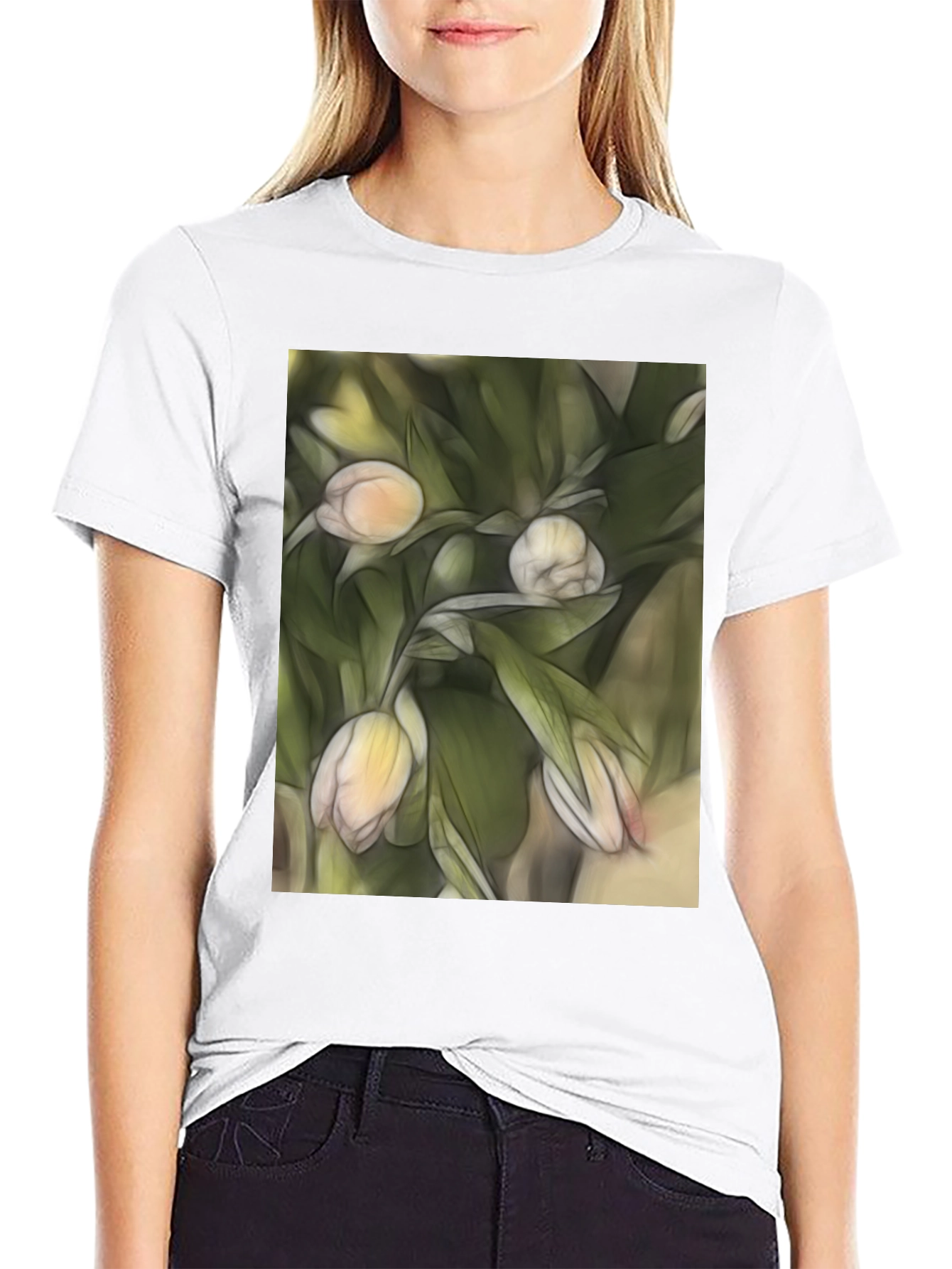 Floral Sketch T-Shirt: Artistic Casual Wear