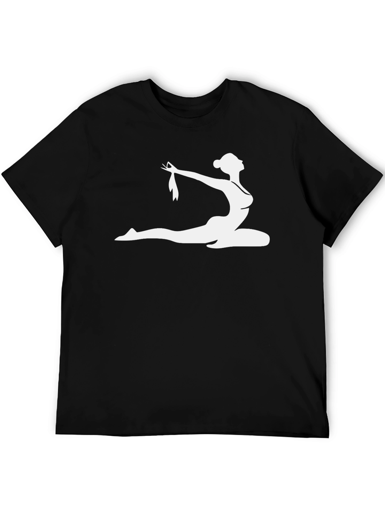 Yoga Pose Graphic T-Shirt - Black Cotton Blend