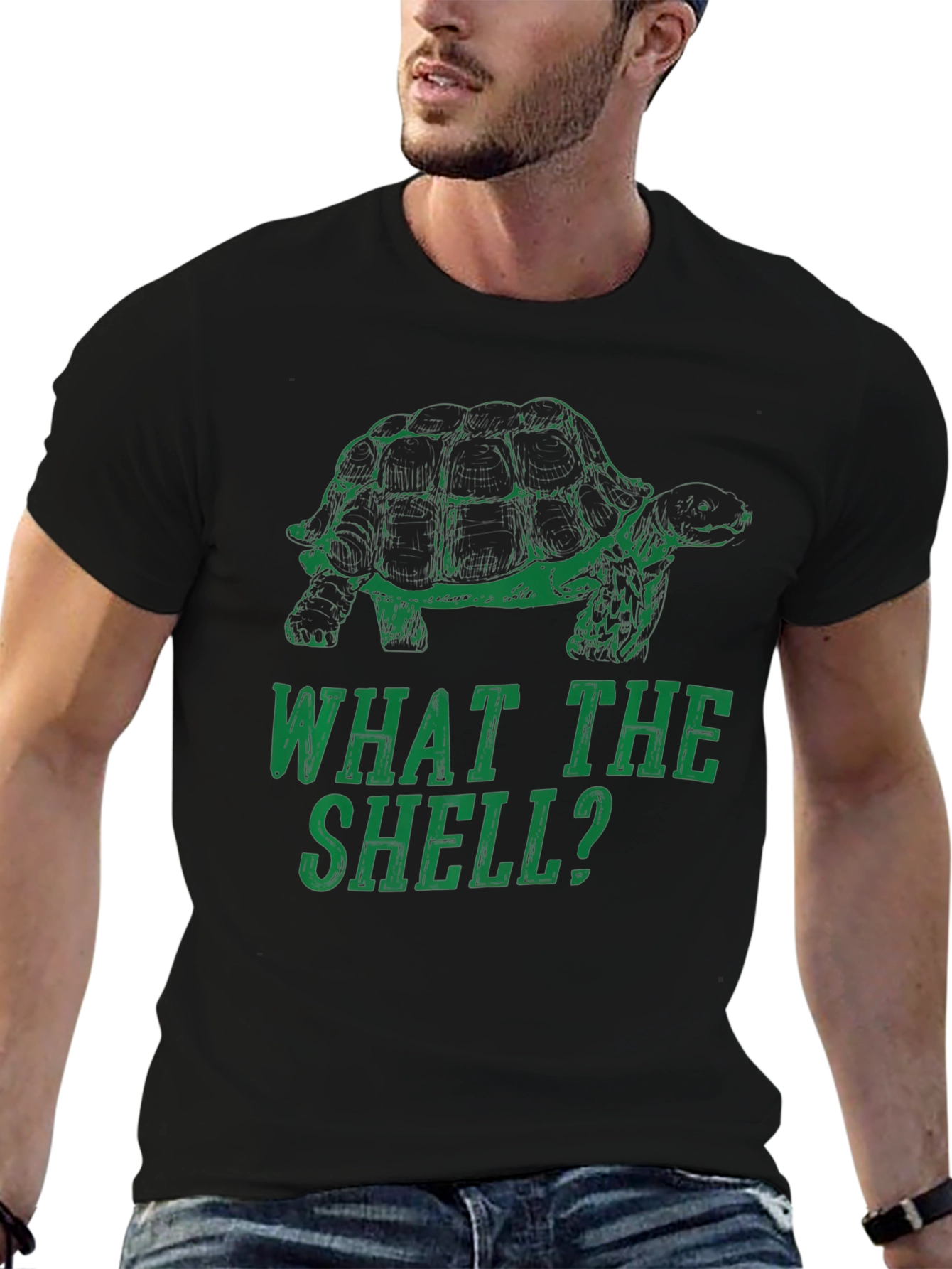What the Shell Turtle Graphic Tee - Black Cotton