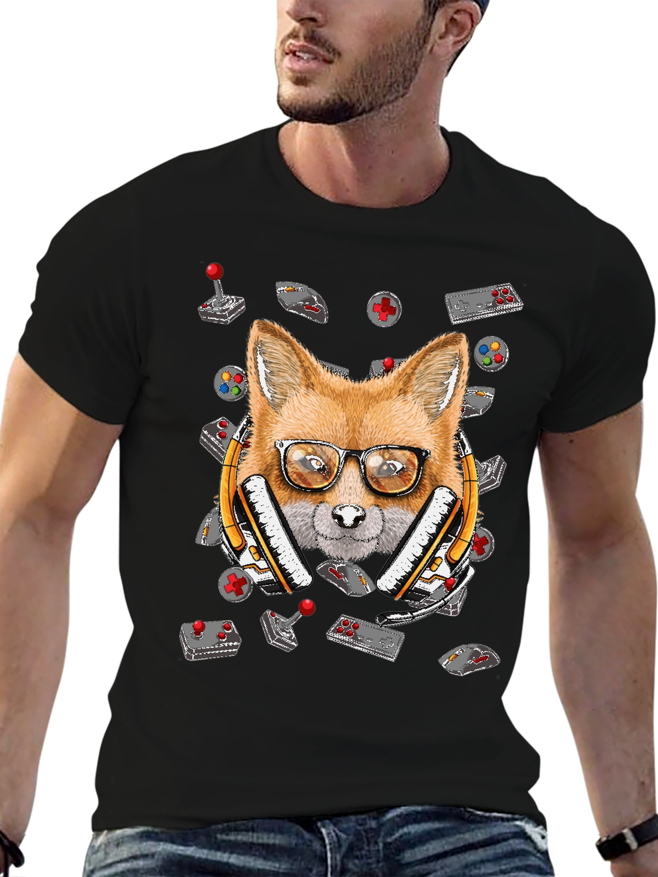 Gamer Fox T-Shirt - Retro Gaming Style