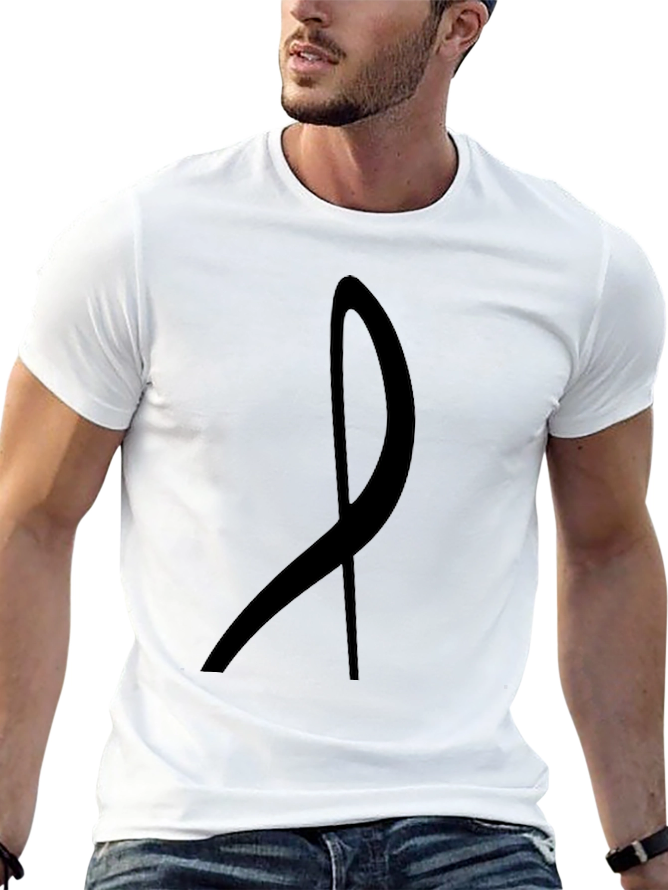 Abstract Line Art Black Graphic Tee