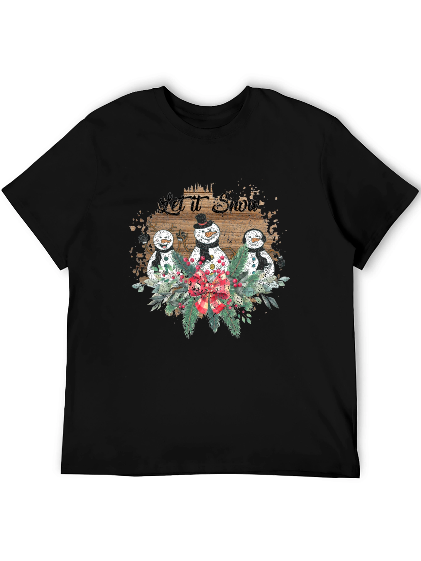 Festive Snowman Let It Snow Christmas T-Shirt