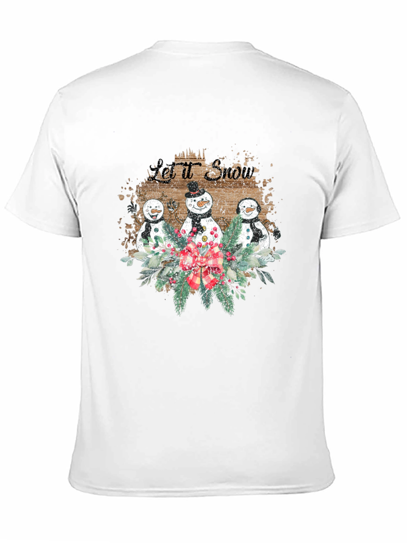 Festive Snowman Let It Snow Christmas T-Shirt