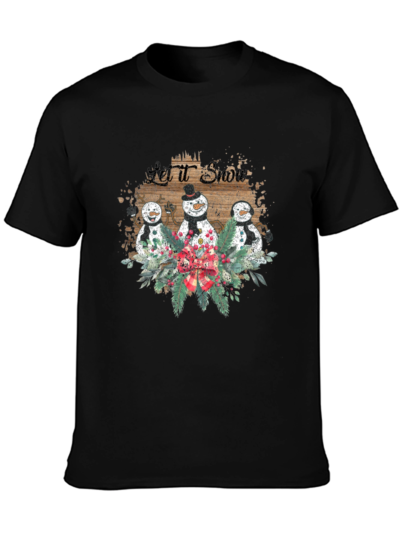 Festive Snowman Let It Snow Christmas T-Shirt