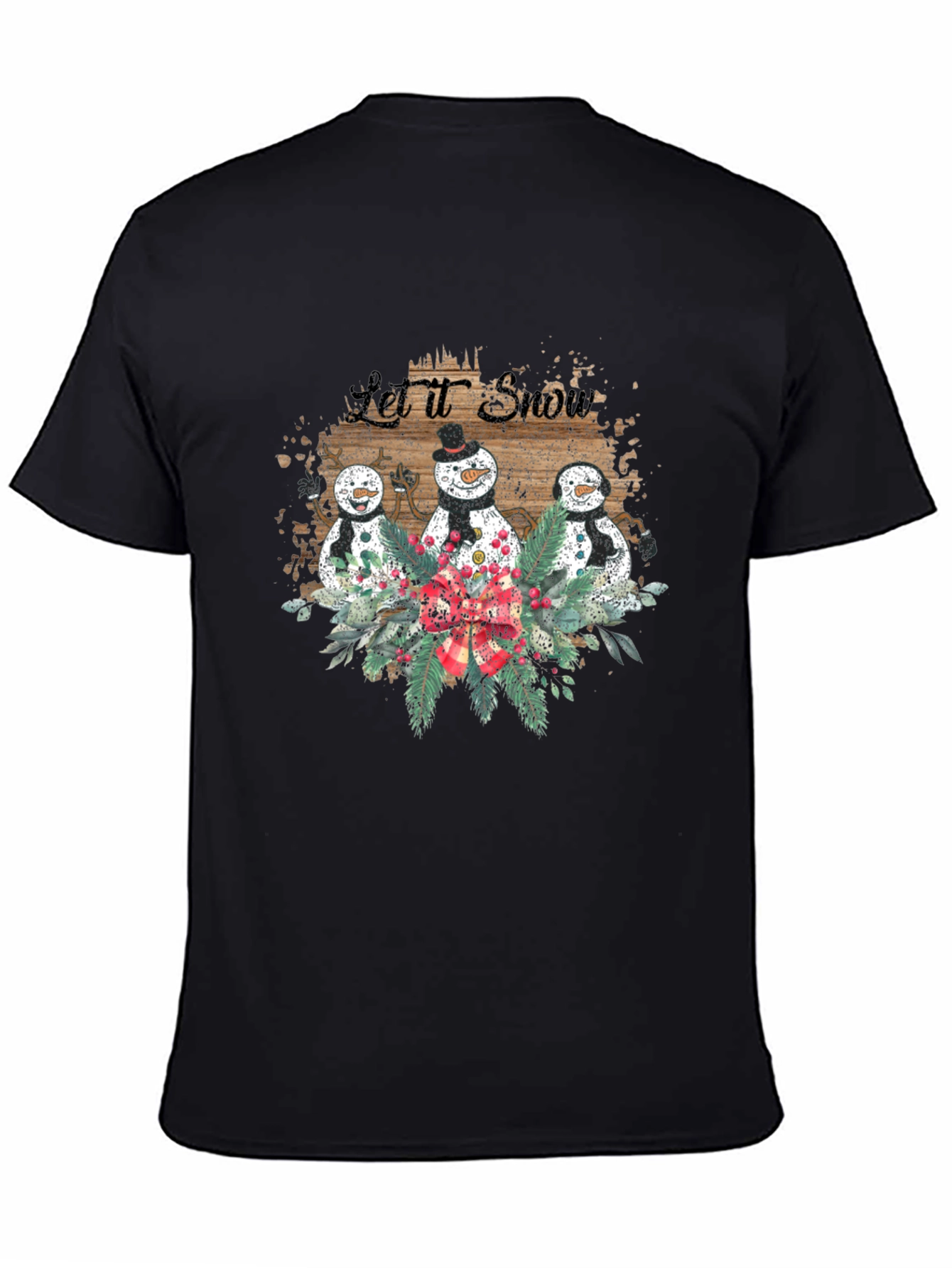 Festive Snowman Let It Snow Christmas T-Shirt