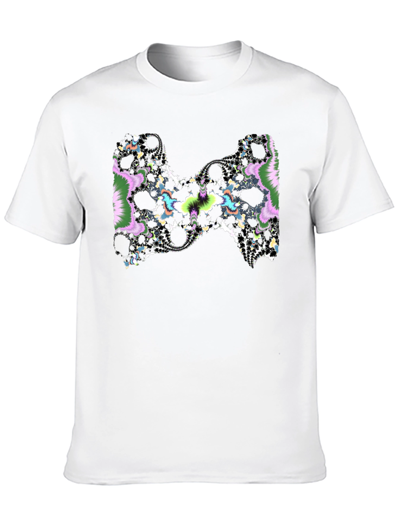Fractal Pattern Black T-Shirt