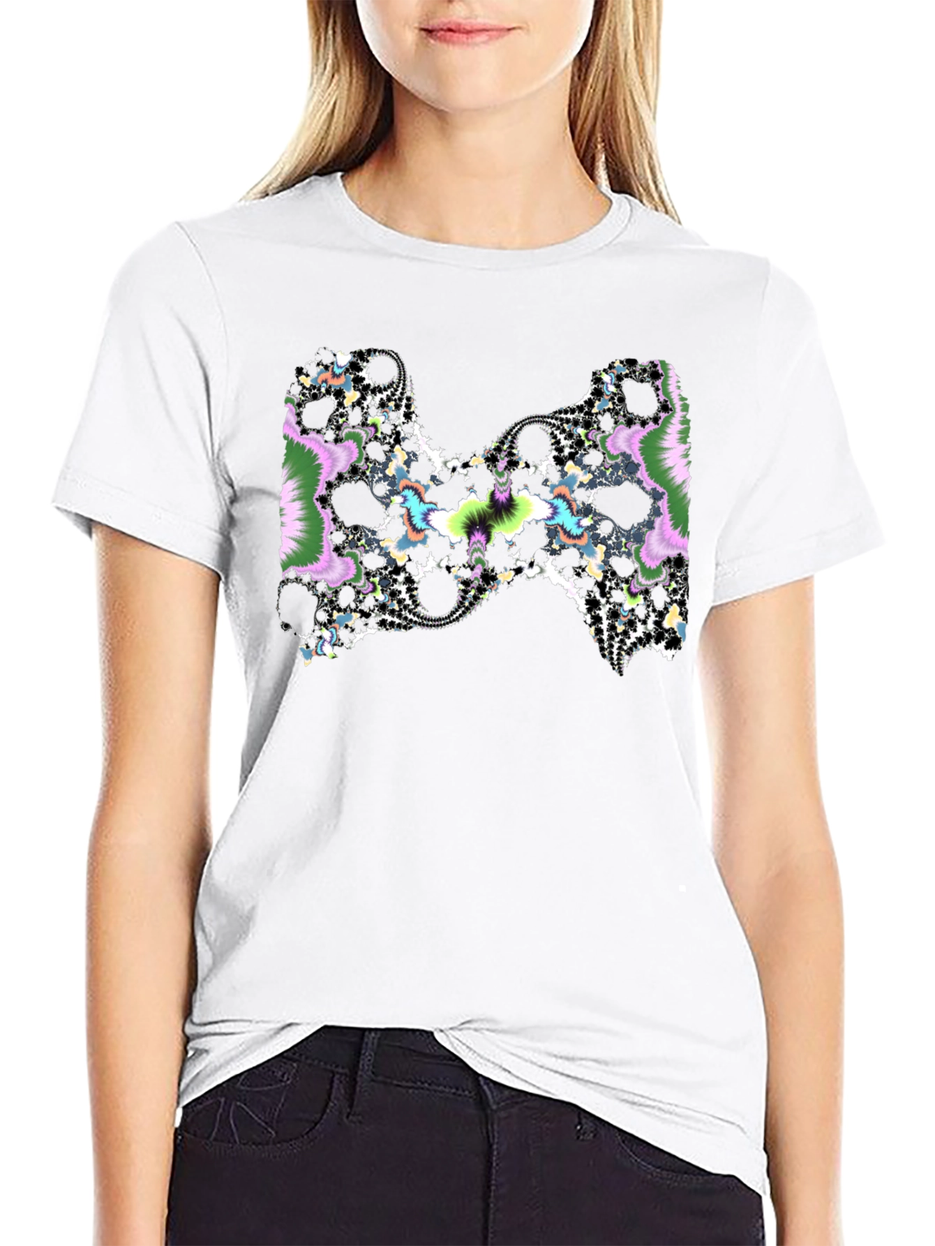 Fractal Pattern Black T-Shirt