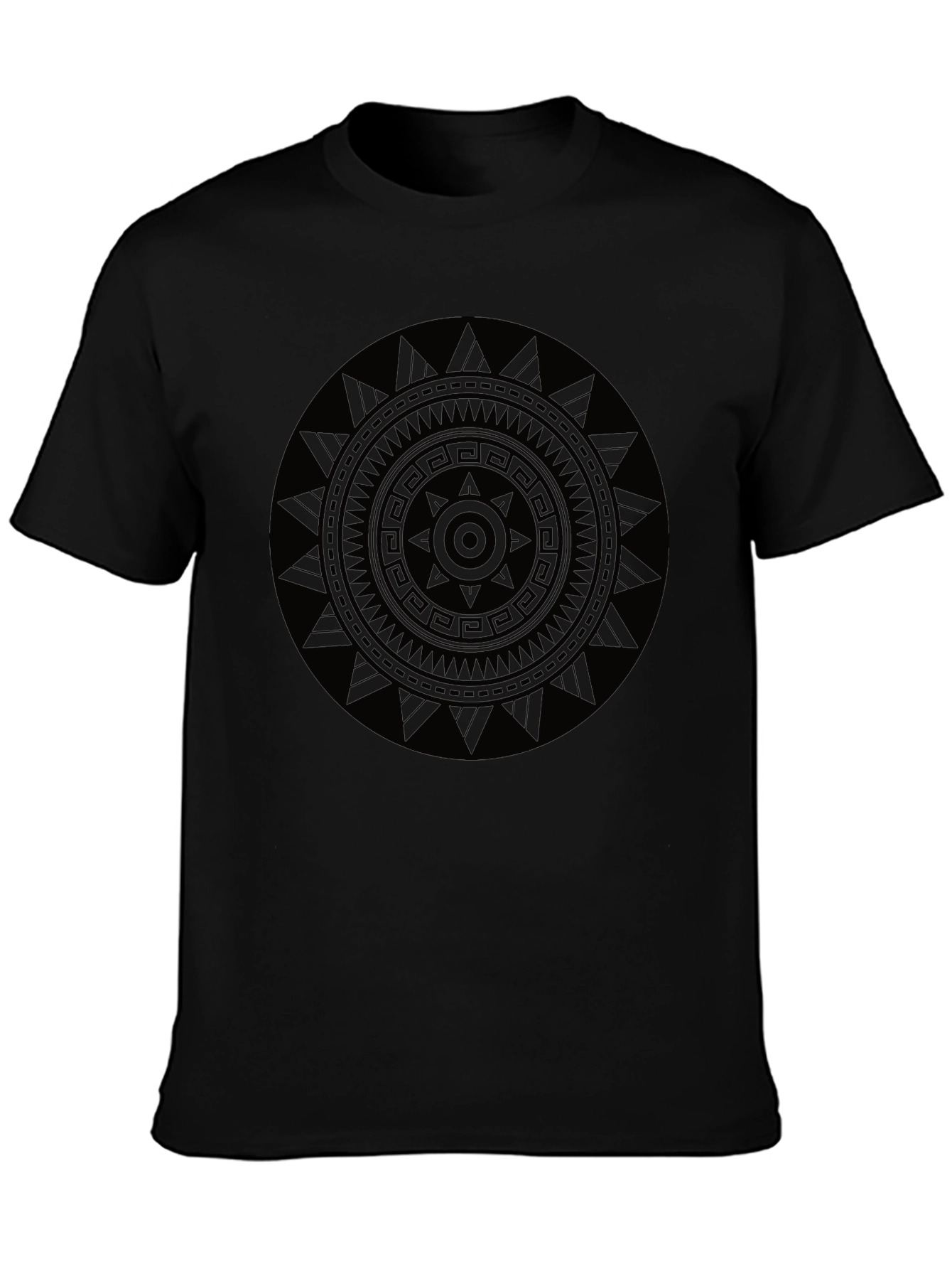 Tribal Mandala Graphic Black T-Shirt