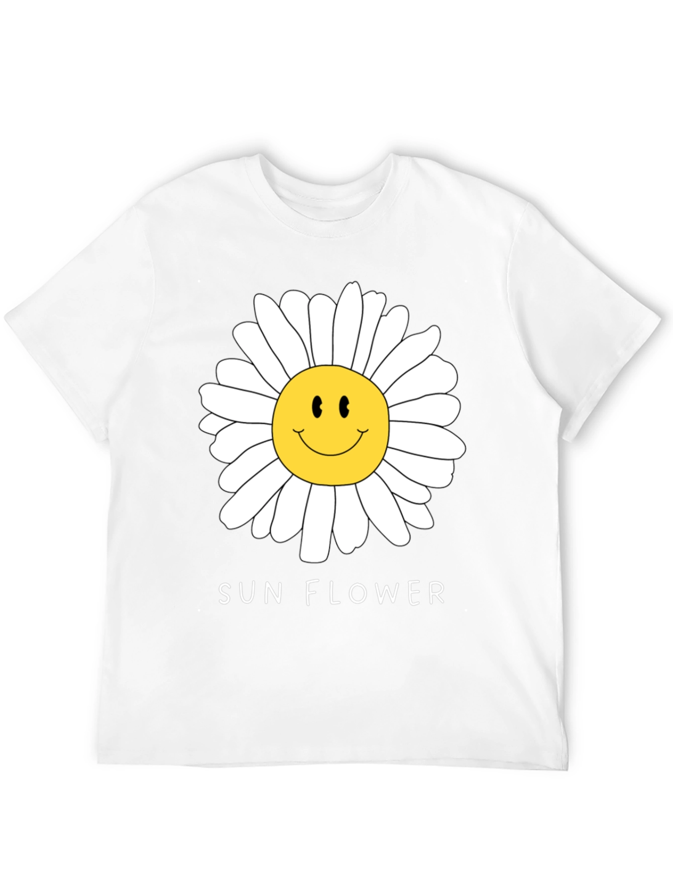 Black Sunflower Smile Graphic Tee