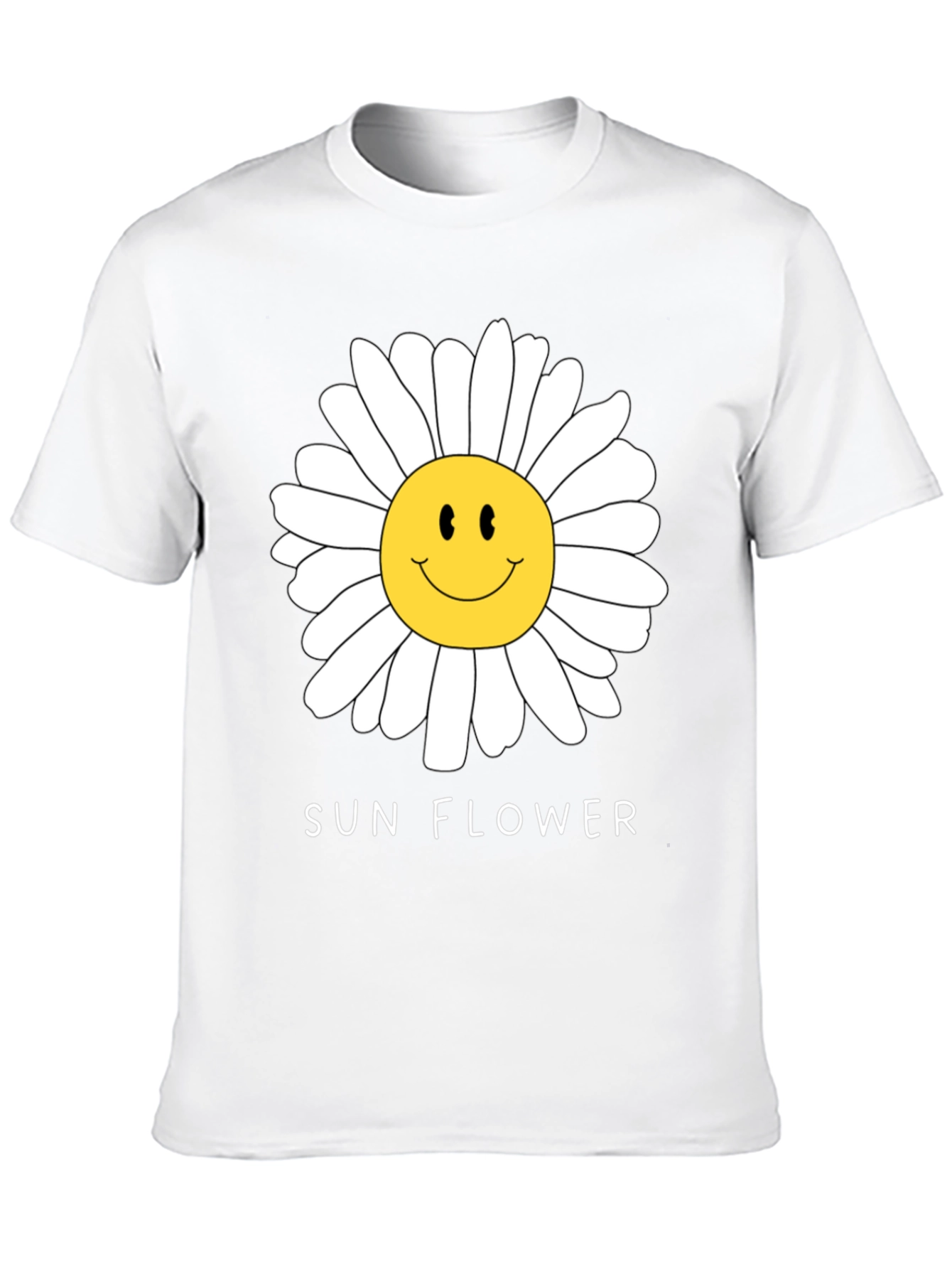 Black Sunflower Smile Graphic Tee