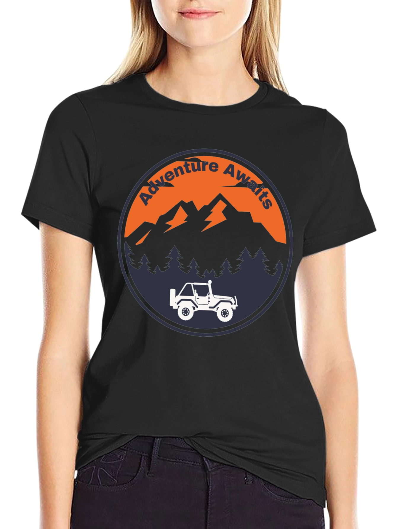 Adventure Awaits Graphic Tee - Mens Black T-Shirt