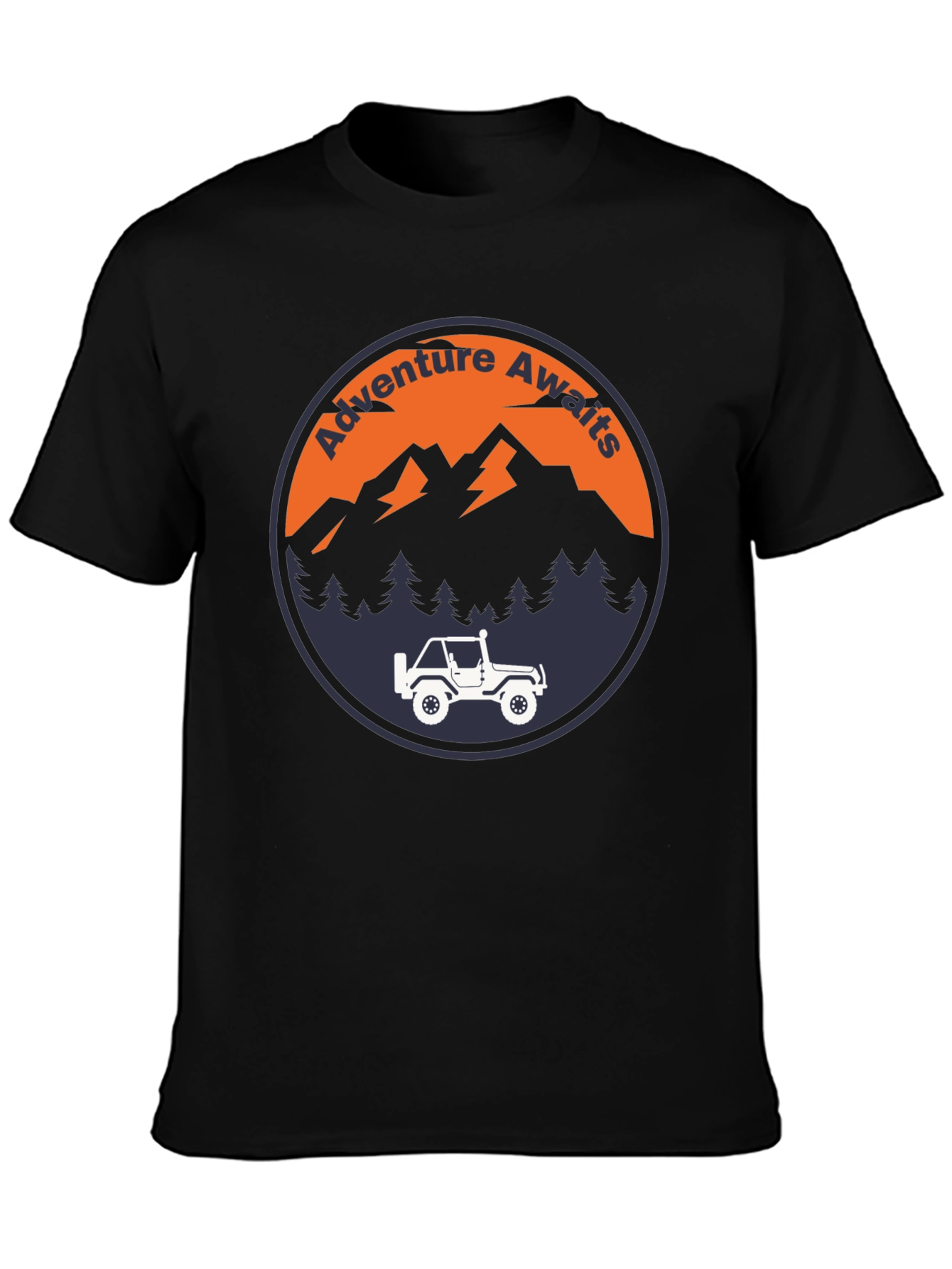 Adventure Awaits Graphic Tee - Mens Black T-Shirt
