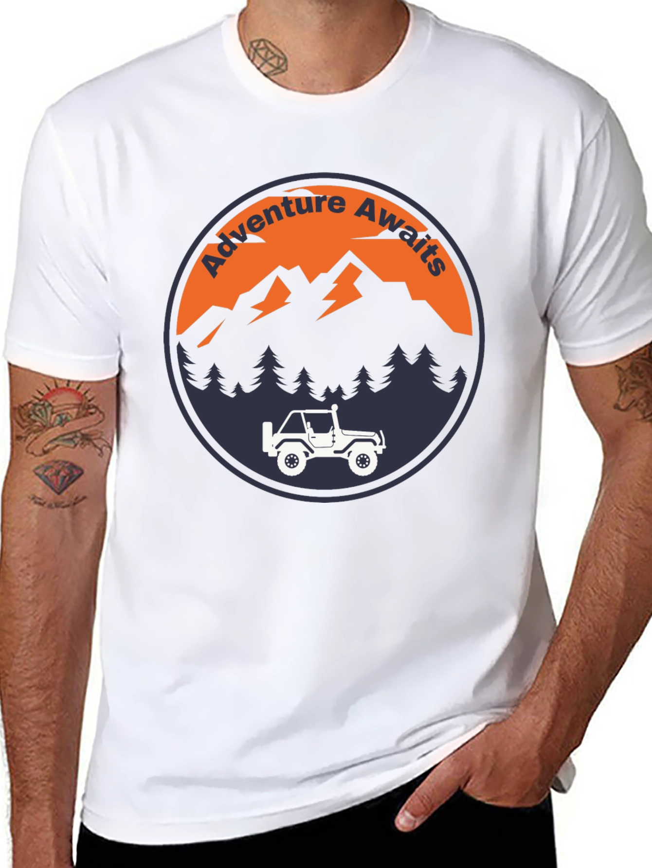 Adventure Awaits Graphic Tee - Mens Black T-Shirt