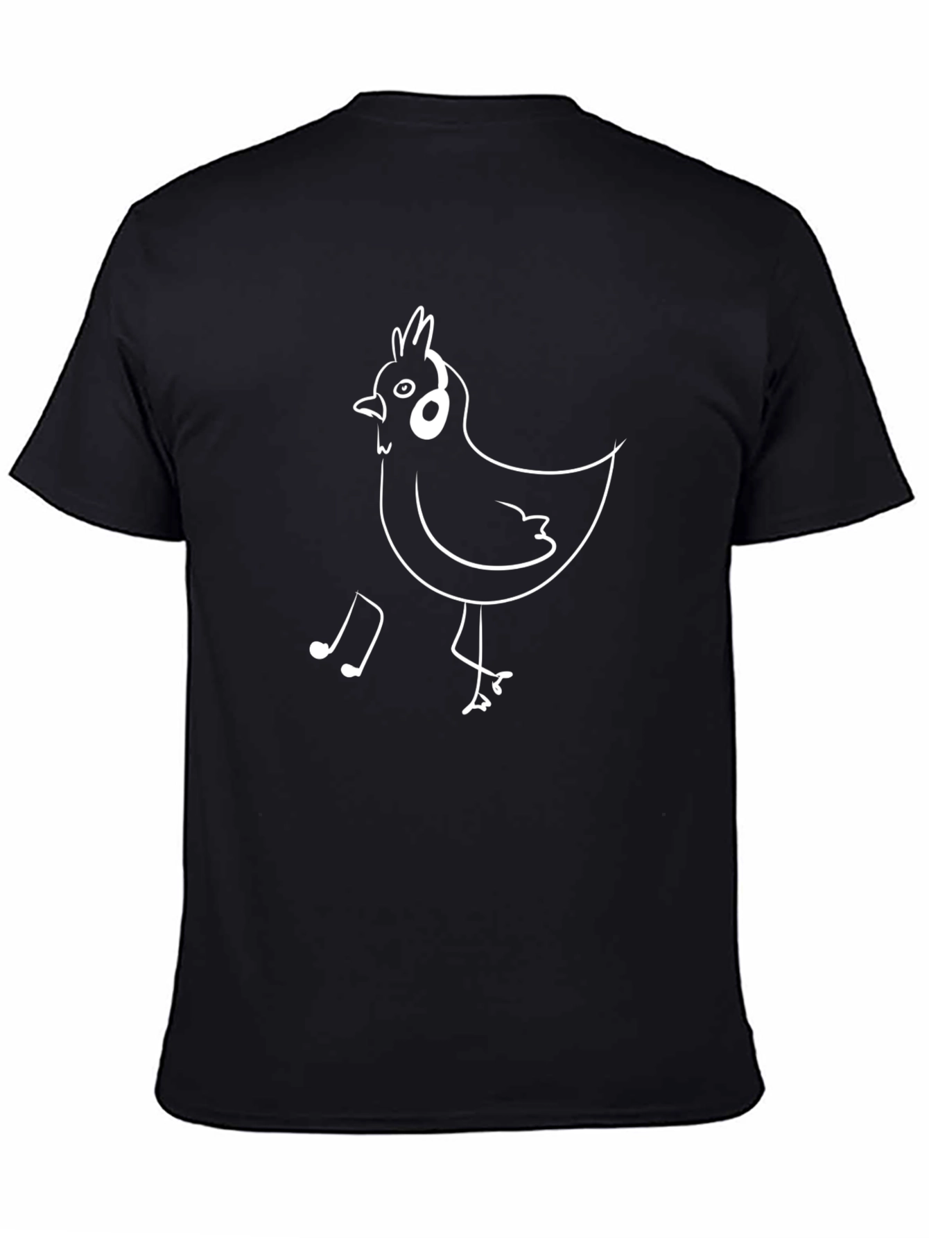 Funny Chicken with Headphones Graphic Tee