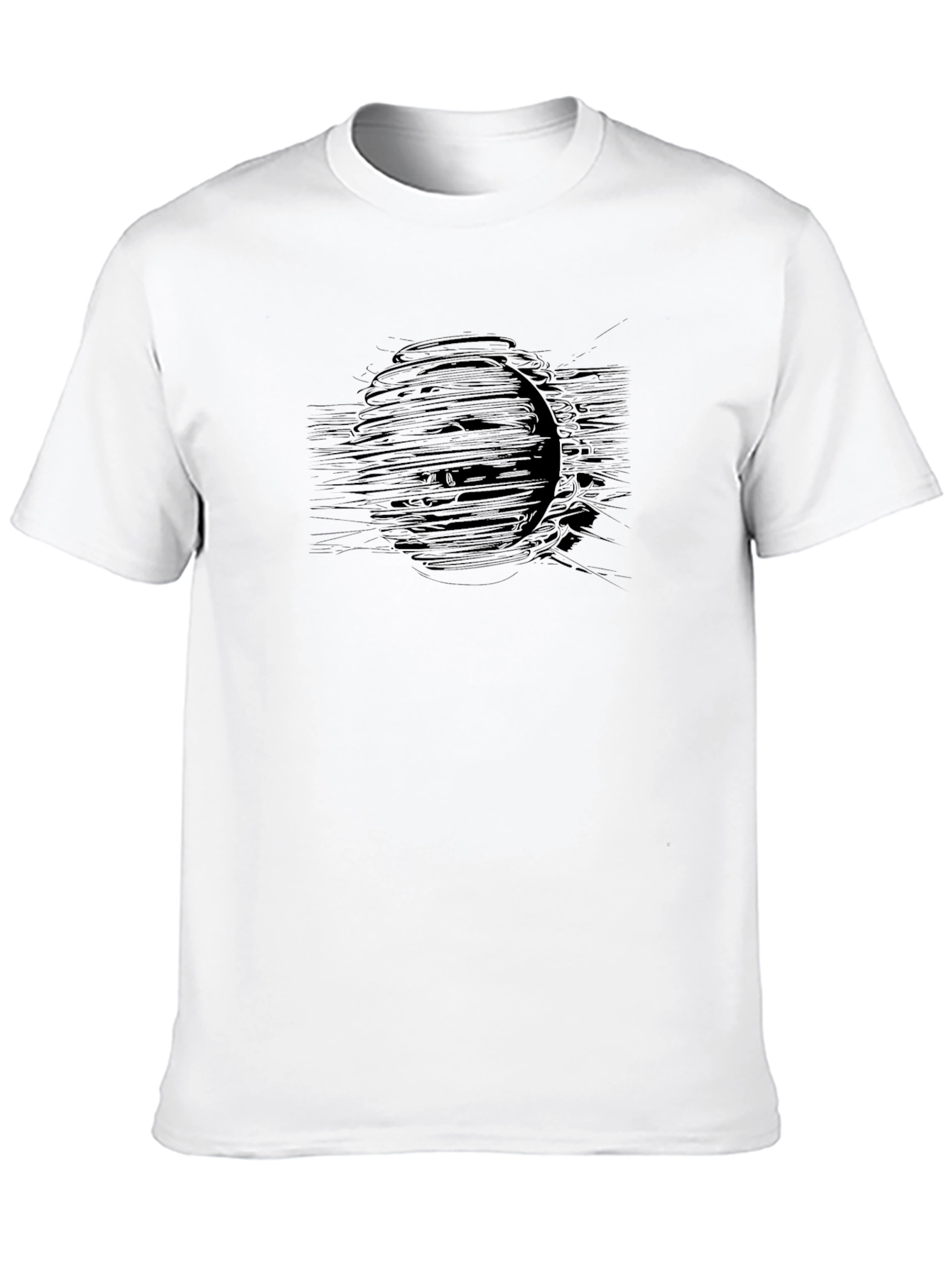 Abstract Graphic Black Crew Neck T-Shirt