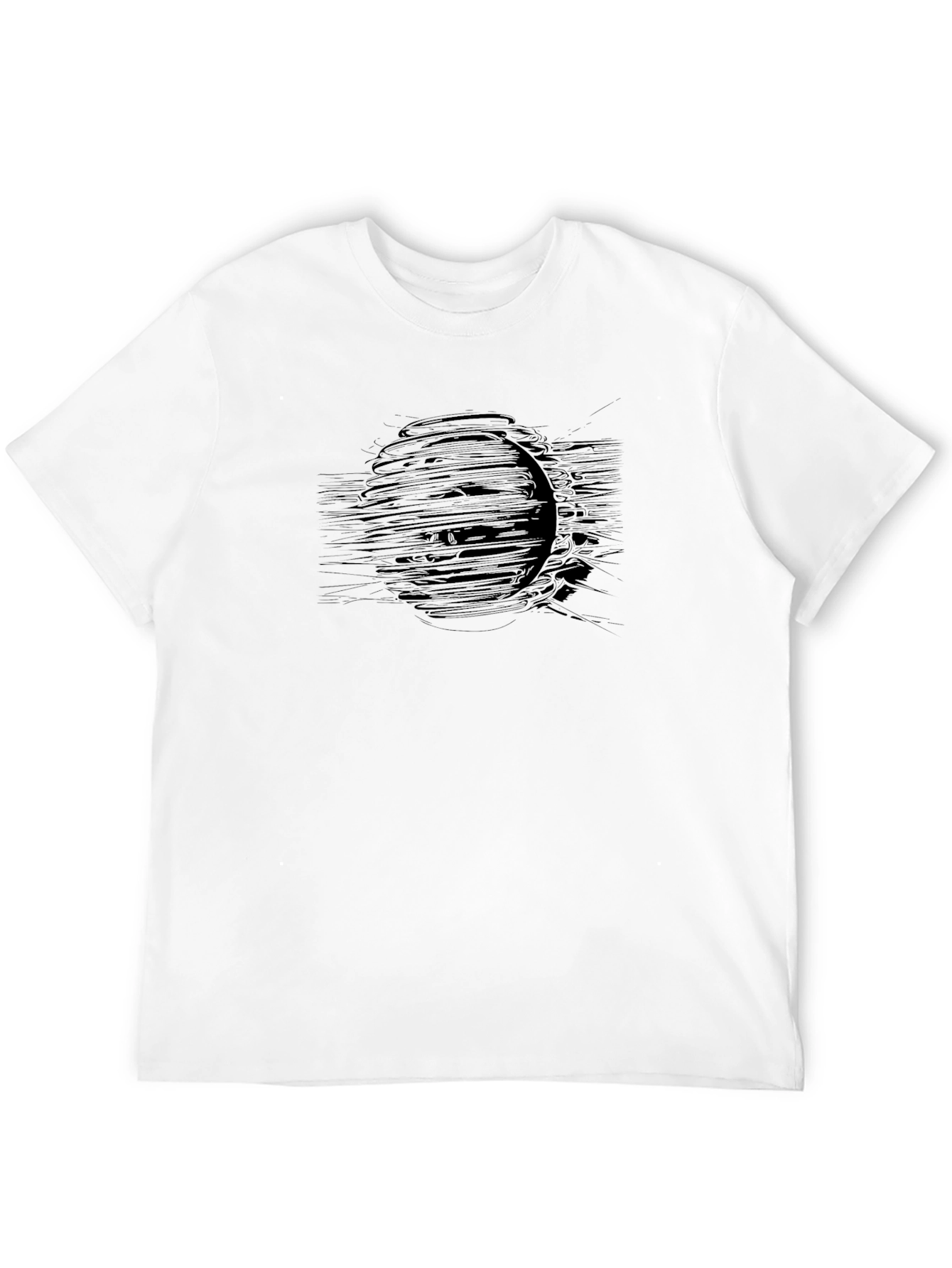 Abstract Graphic Black Crew Neck T-Shirt