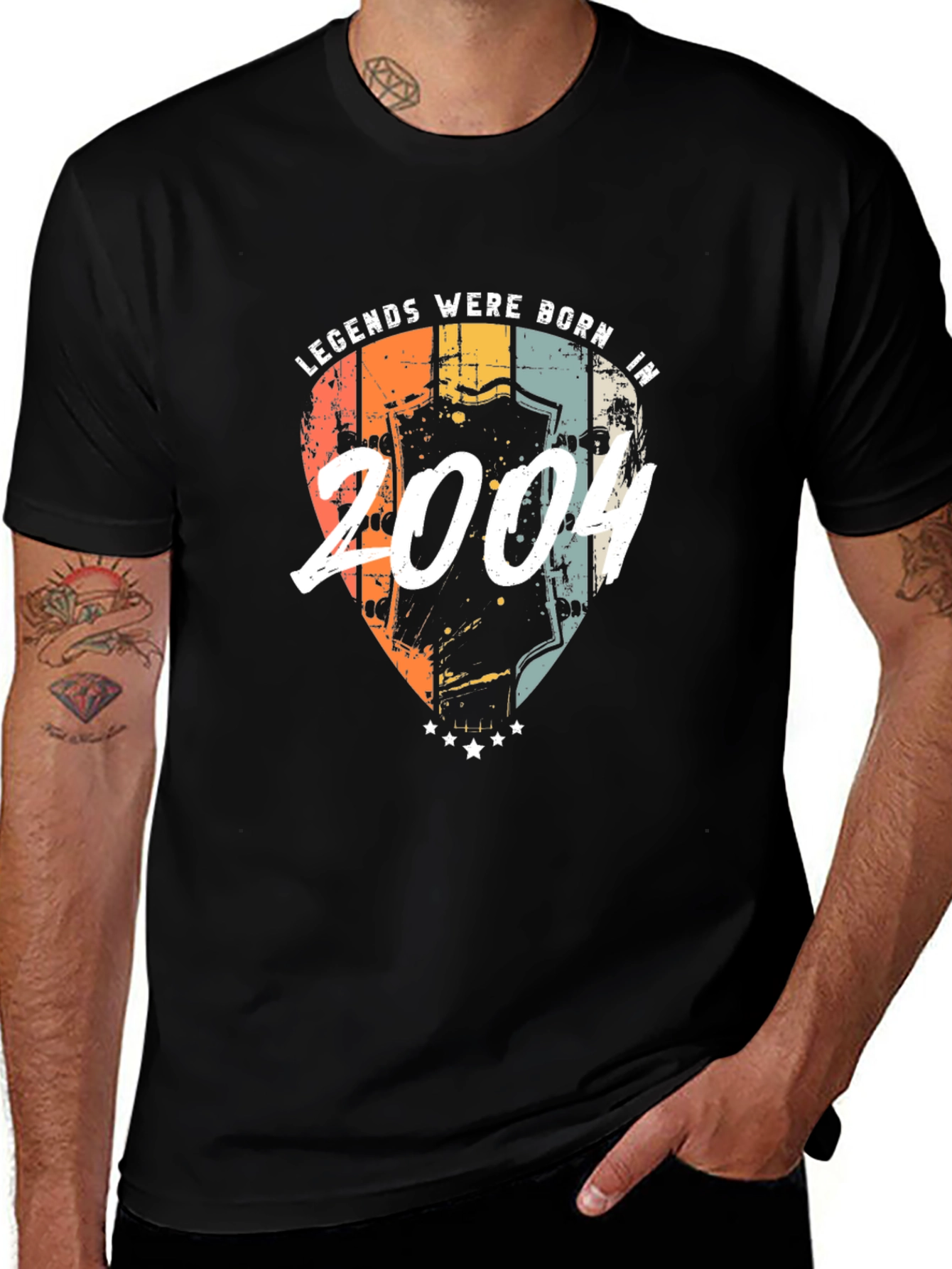Legends Born in 2004 Black Graphic Tee