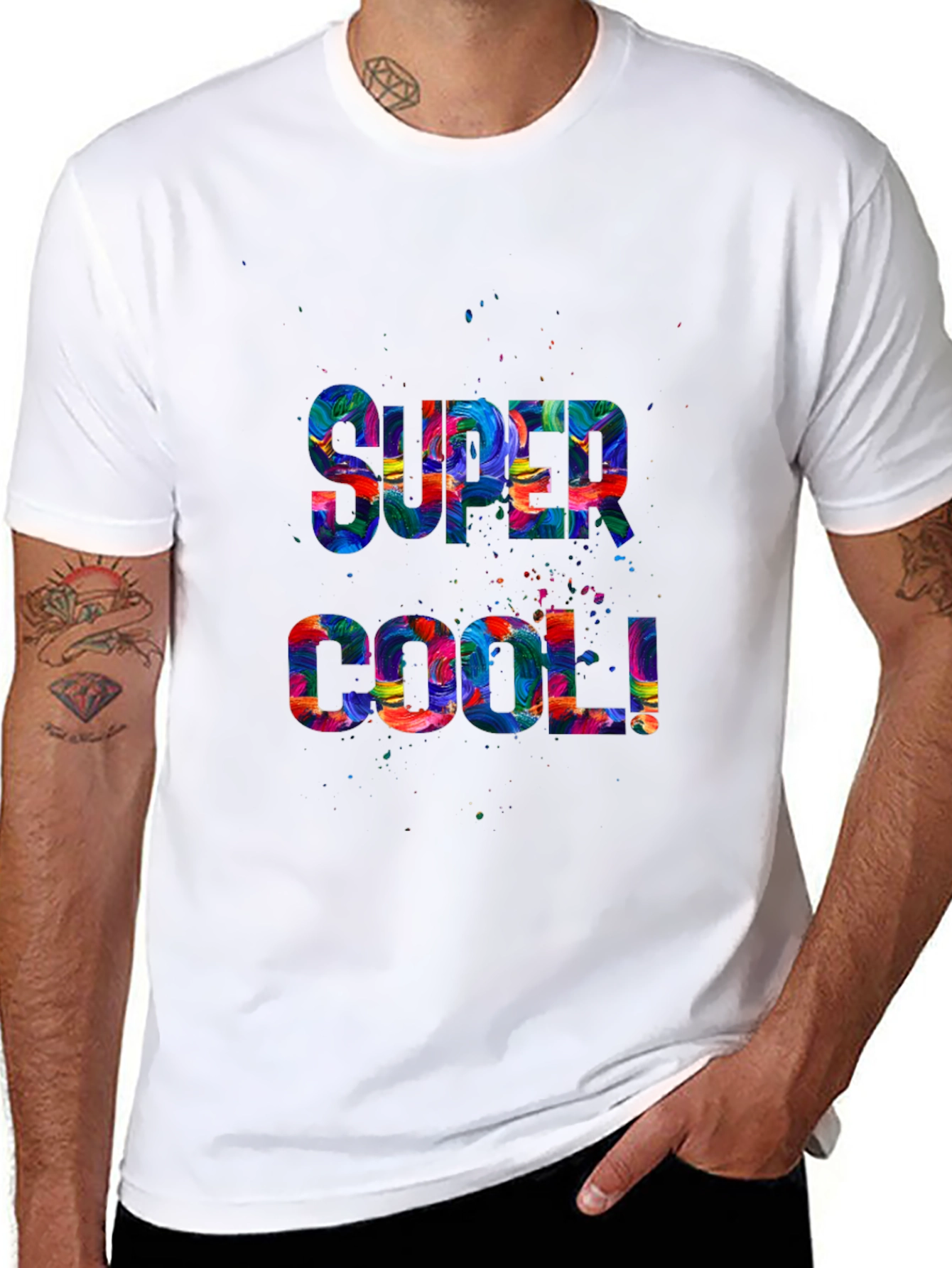 Super Cool Graphic Print Black T-Shirt